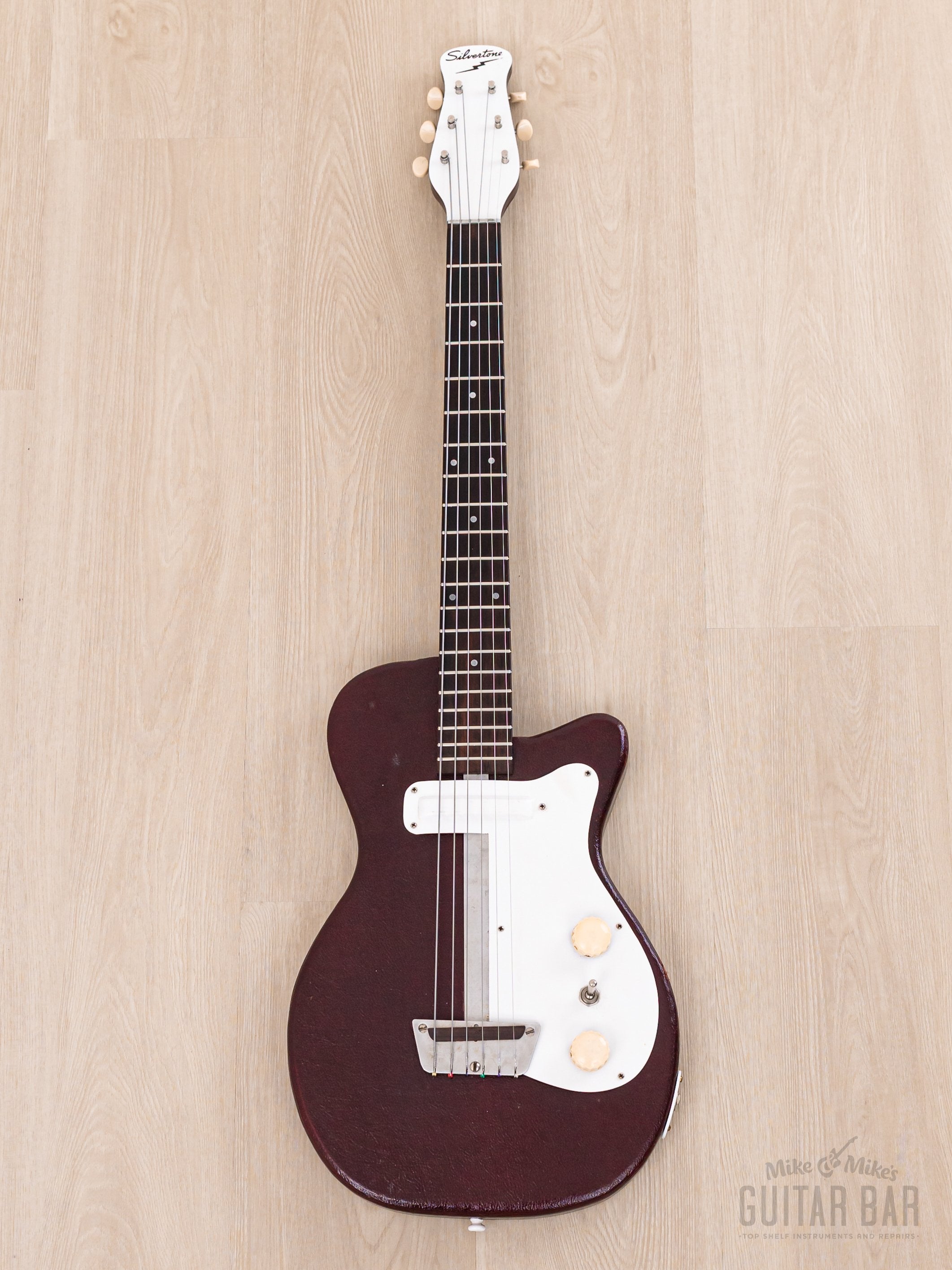 1954 Silvertone 1375 Danelectro-Made Vintage Peanut Guitar, 100% Original & Near-Mint w/ Case