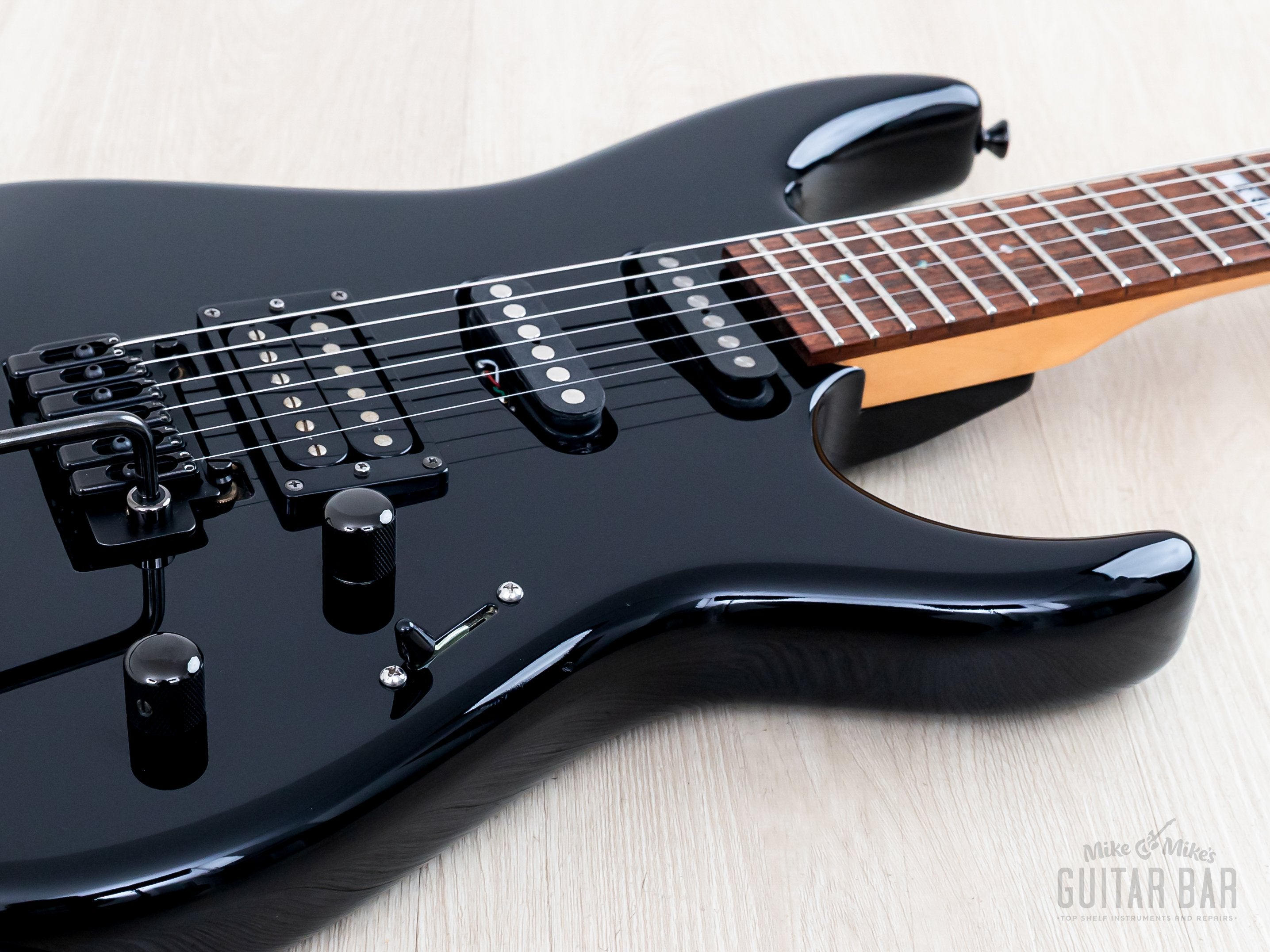 1980s ESP Custom Shop Mirage SSH Superstrat Black w/ Case