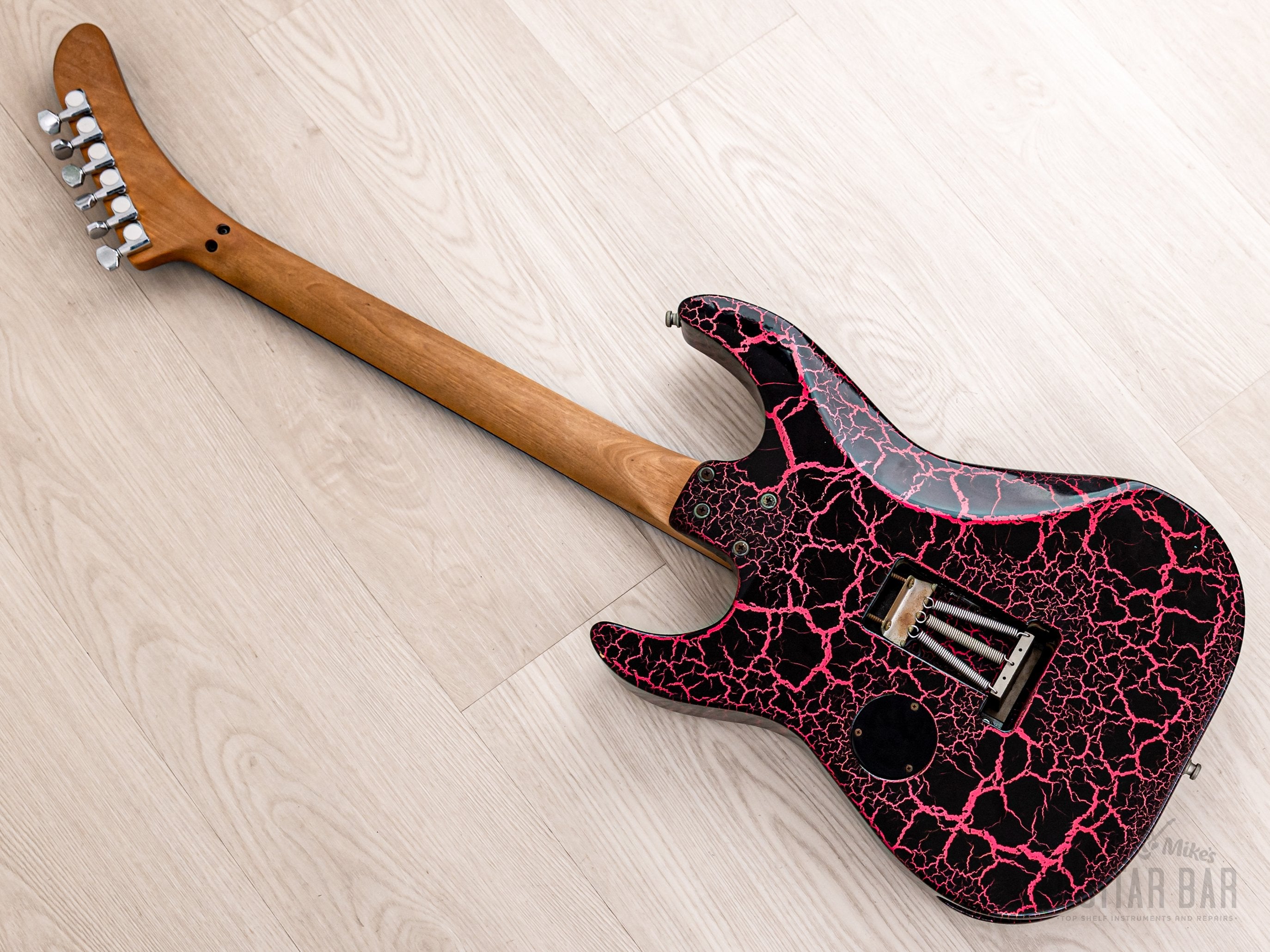 1990s ESP Custom Shop SH Superstrat Pink Crackle, George Lynch Kamikaze-1