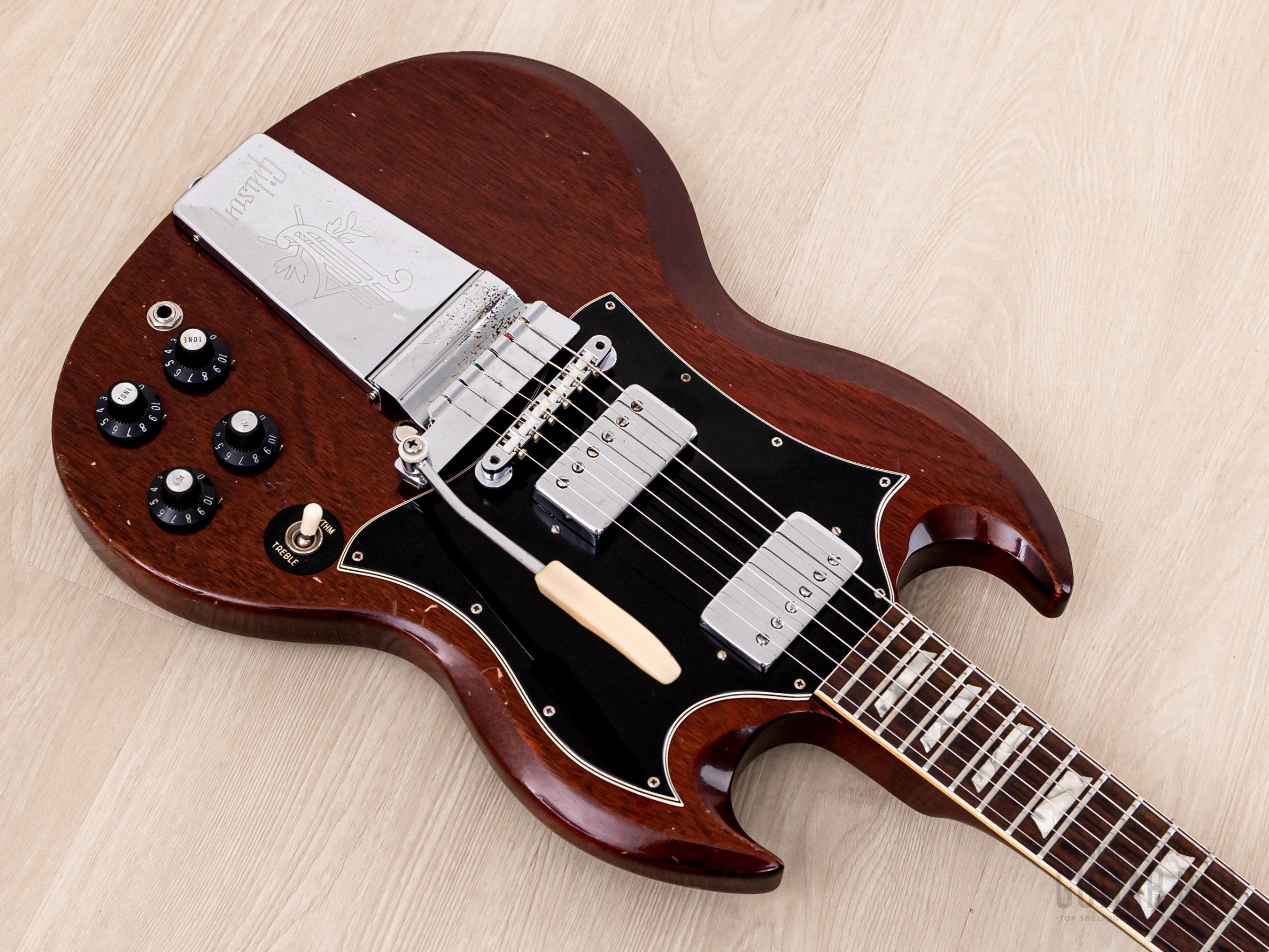 1969 GIbson SG Standard Vintage Guitar Cherry w/ Maestro Vibrola, Pat # T-Tops, Case