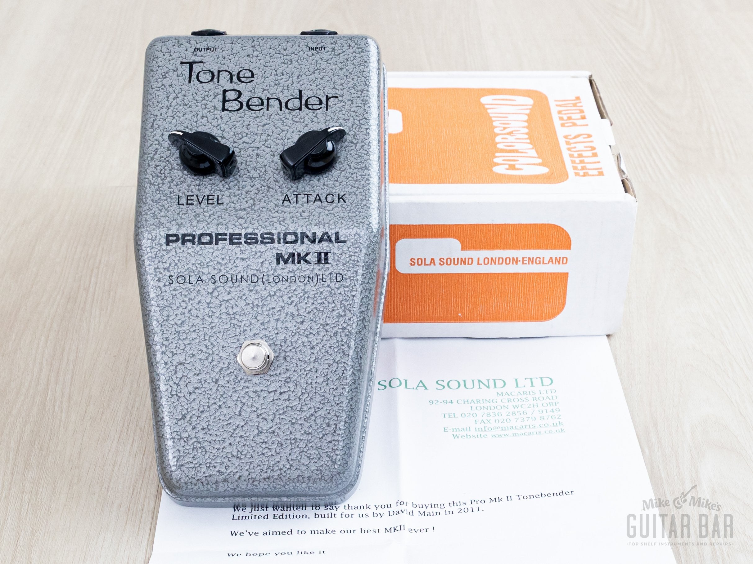 ギター D.A.M SOLA SOUND TONE BENDER 2011 Sola Sound Professional MKII Tone Bender David Main DAM, Mint w/