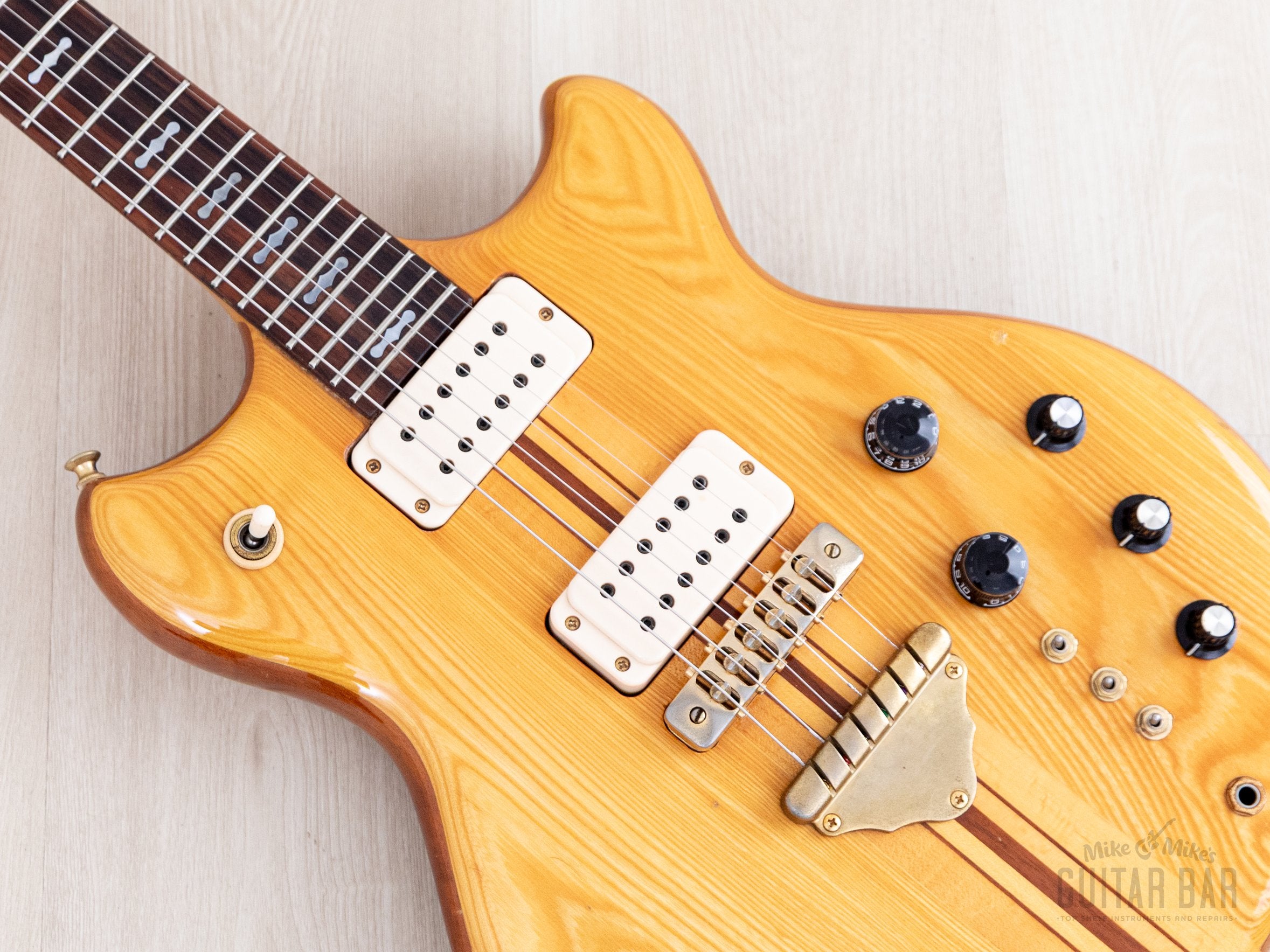 1978 Greco GO1200 Speed Way Vintage Neck Through Guitar Natural, Near-