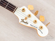 Matching Olympic White headstock front with Fender Precision Special decal