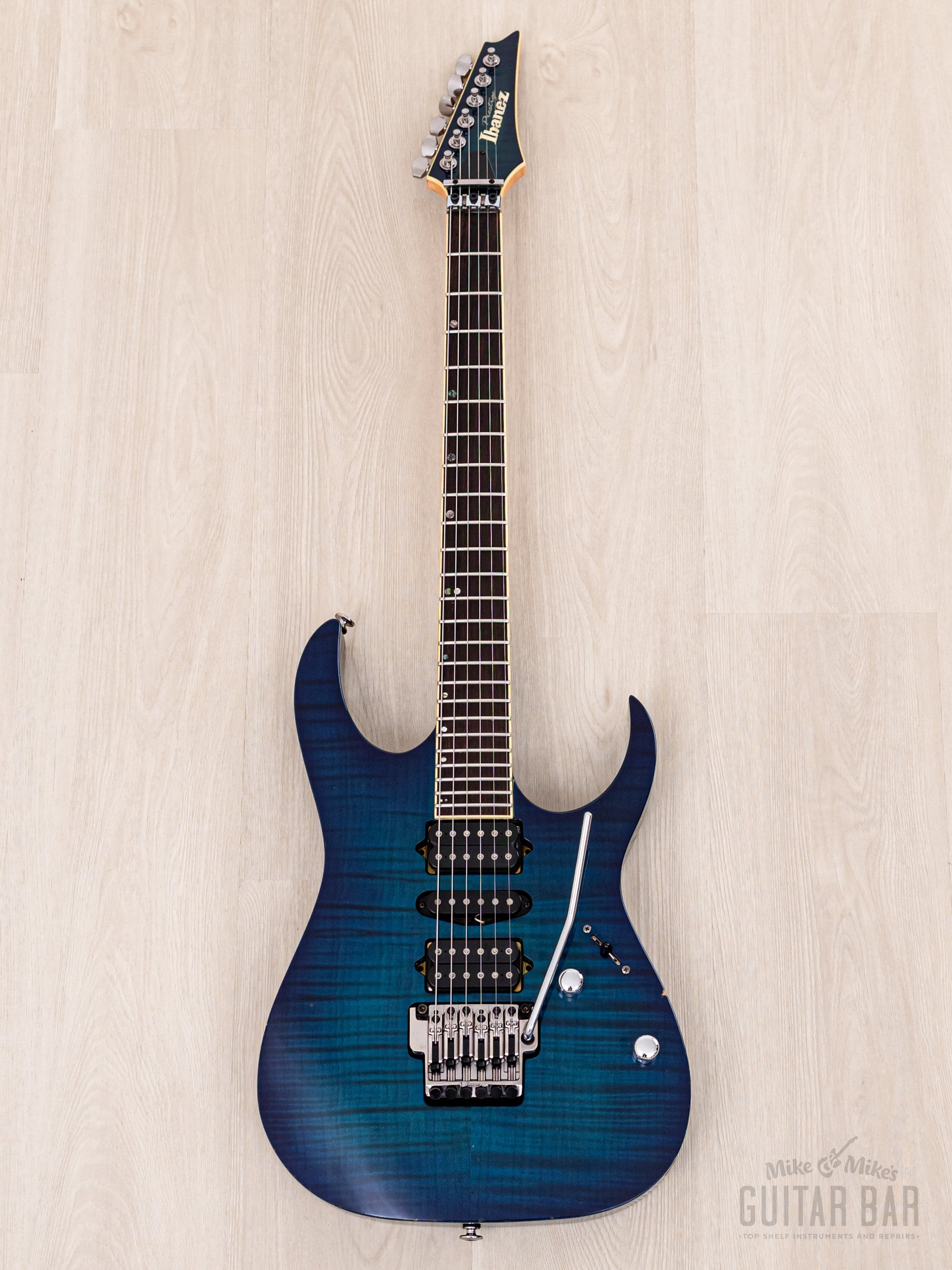 2003 Ibanez Prestige RGT3170 HSH Neck Thru Transparent Blue w/ DiMarzio