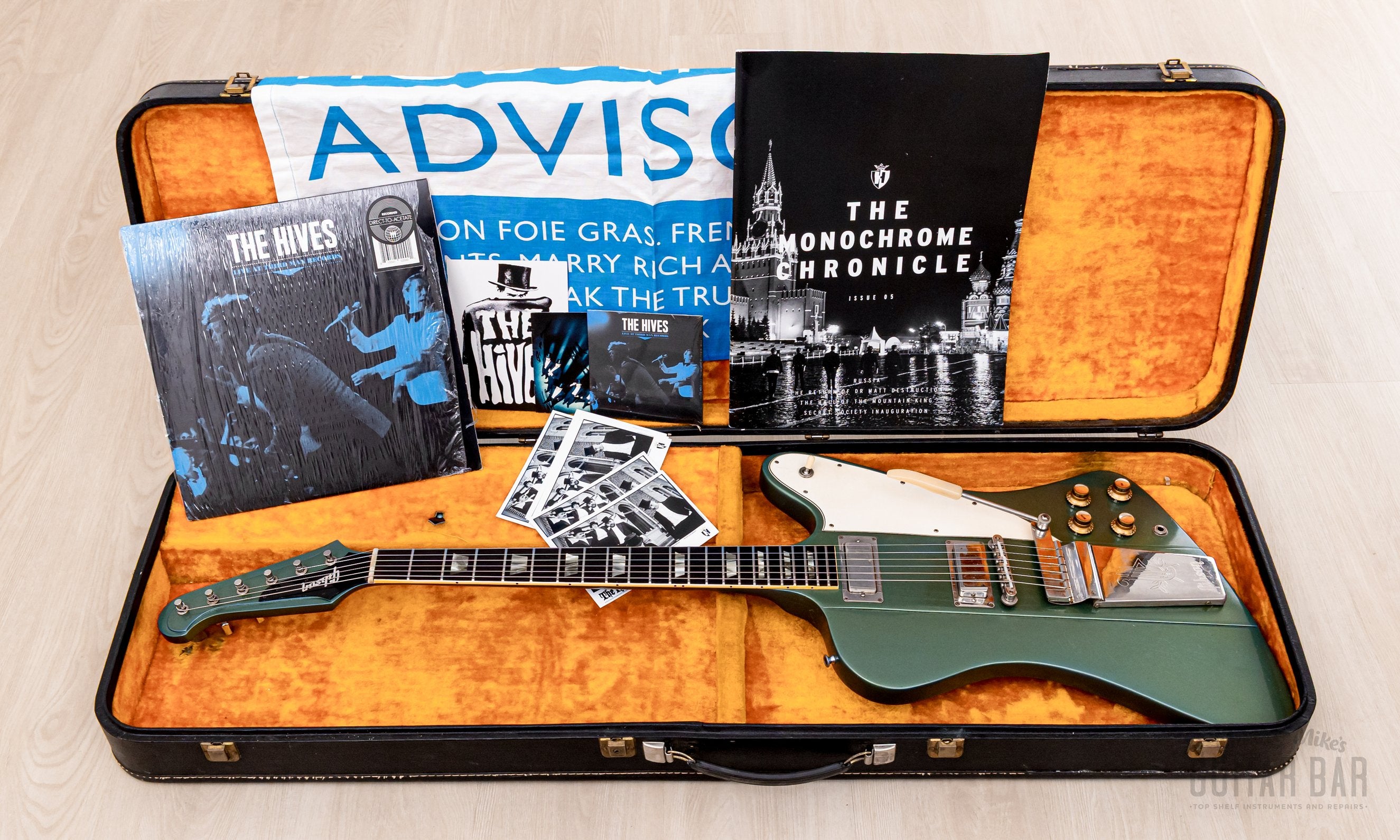 1963 Gibson Firebird V Reverse Body Pelham Blue Vintage Guitar w/ Case, The Hives Howlin' Pelle Almqvist
