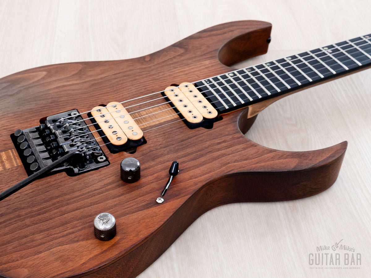 Body close-up with DiMarzio humbuckers and Lo-Pro Edge tremolo