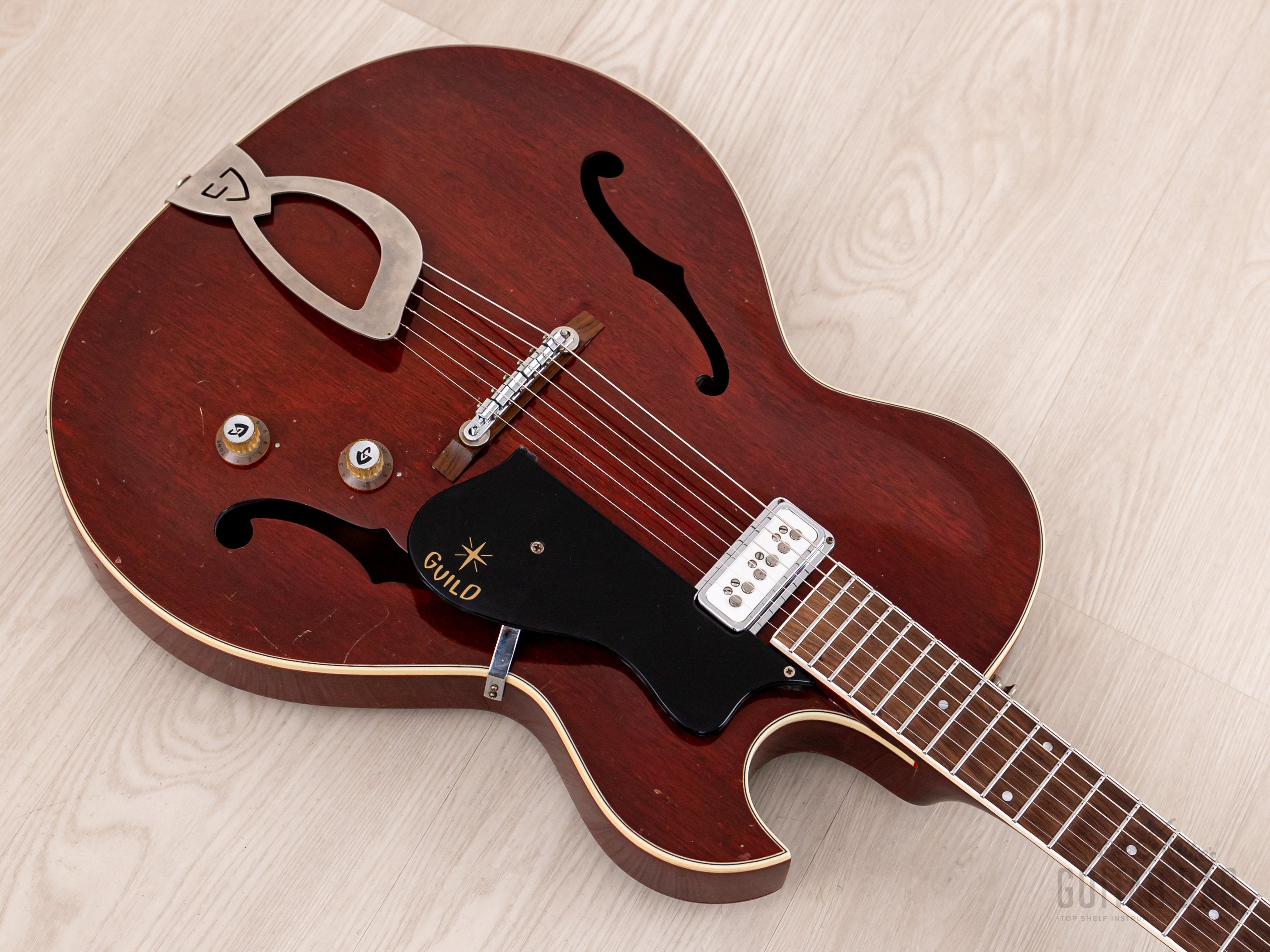 1961 Guild Starfire I Vintage Hollowbody Electric Guitar Cherry Red w/ DeArmond DynaSonic, Case