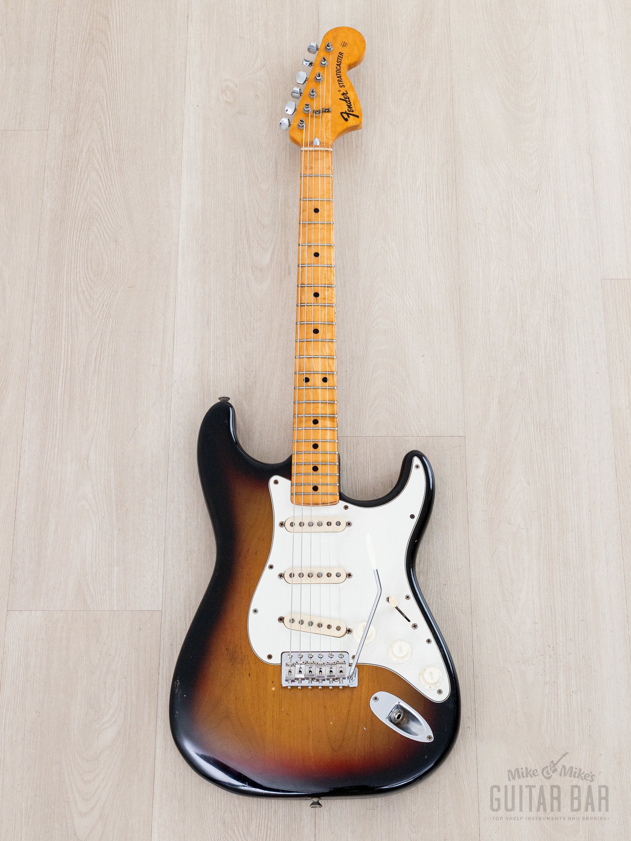 1974 Fender Stratocaster Vintage Guitar Sunburst w/ Case, Converted Fr