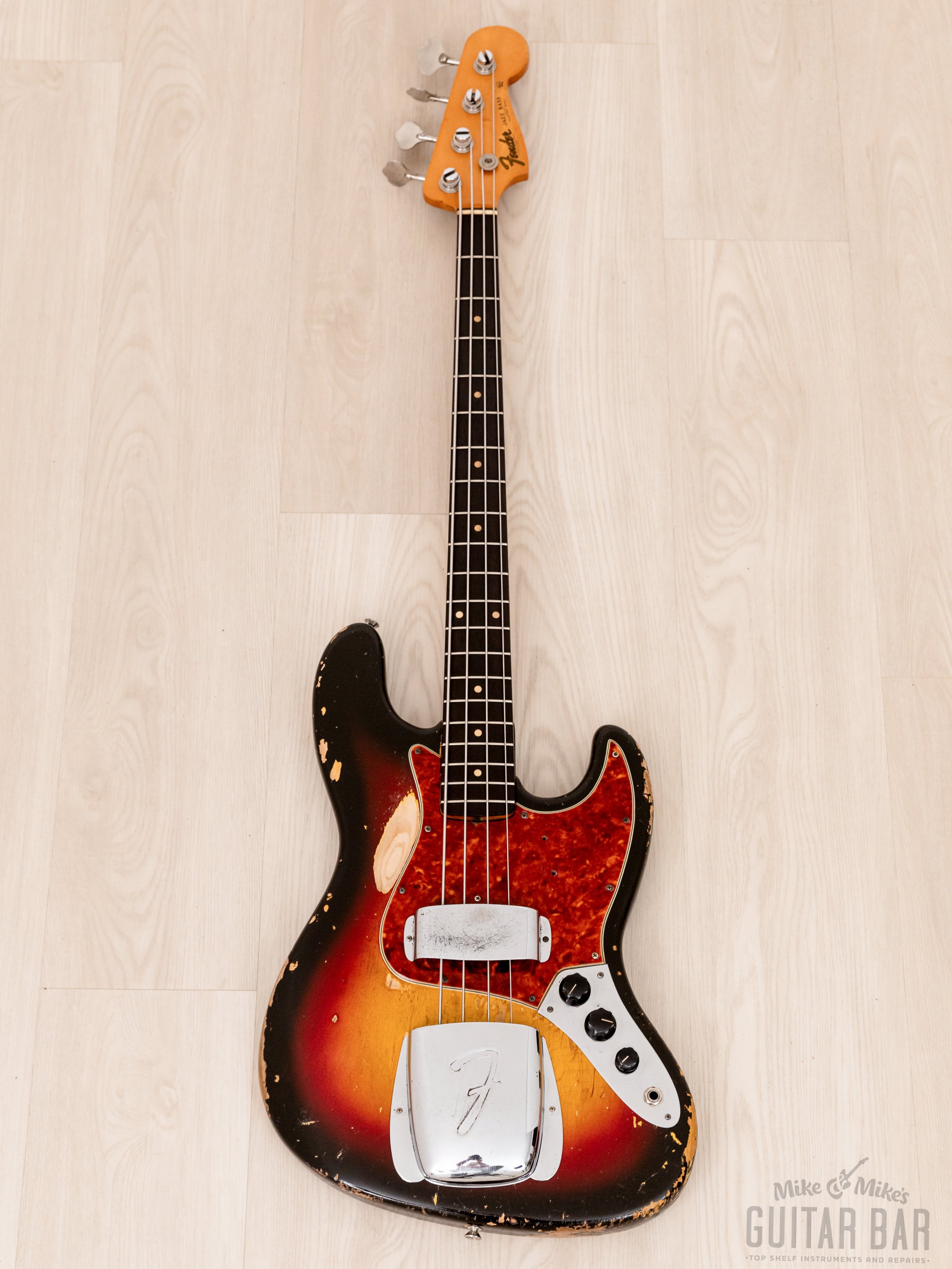 1963 Fender Jazz Bass Pre-CBS Vintage Bass Sunburst w/ Case