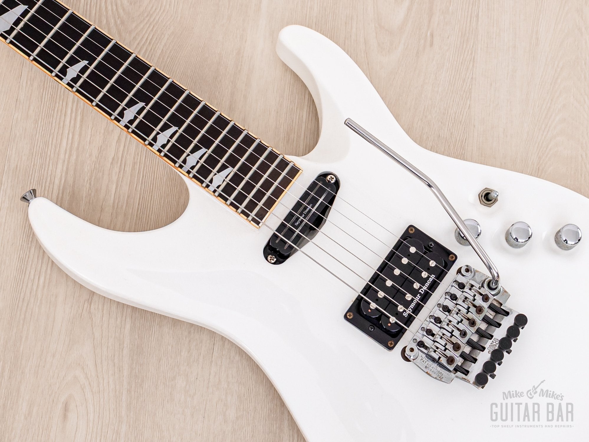 1989 ESP Custom Shop Horizon Custom Vintage Neck Through Guitar White, Near-Mint w/ Floyd Rose, Seymour Duncan