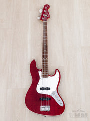 2008 Fender Aerodyne Jazz Bass AJB-110DMC Trans Red, full front