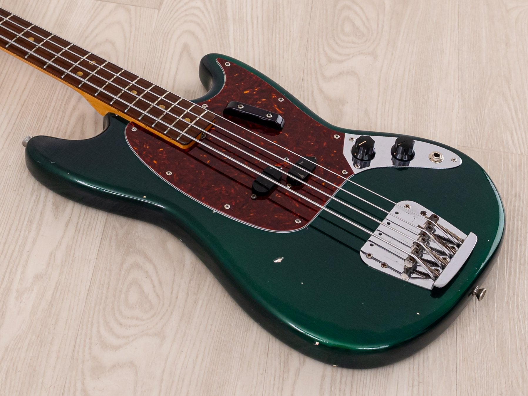 1968 Fender Mustang Bass Vintage Short Scale Sherwood Green w/ Case