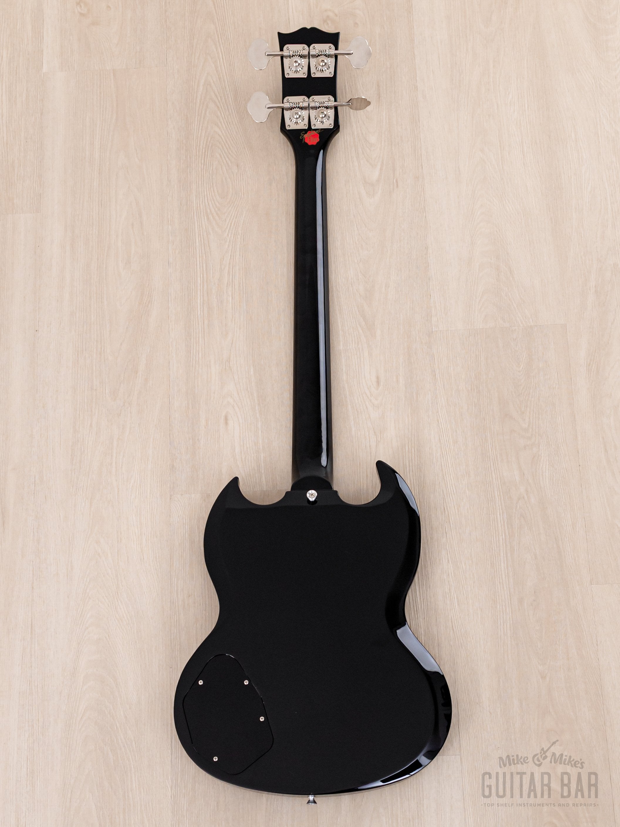 2002 Epiphone Elite EB-3 Short Scale Bass Ebony w/ Open Book Headstock, GIbson USA Pickups, Case & Hangtag, Japan
