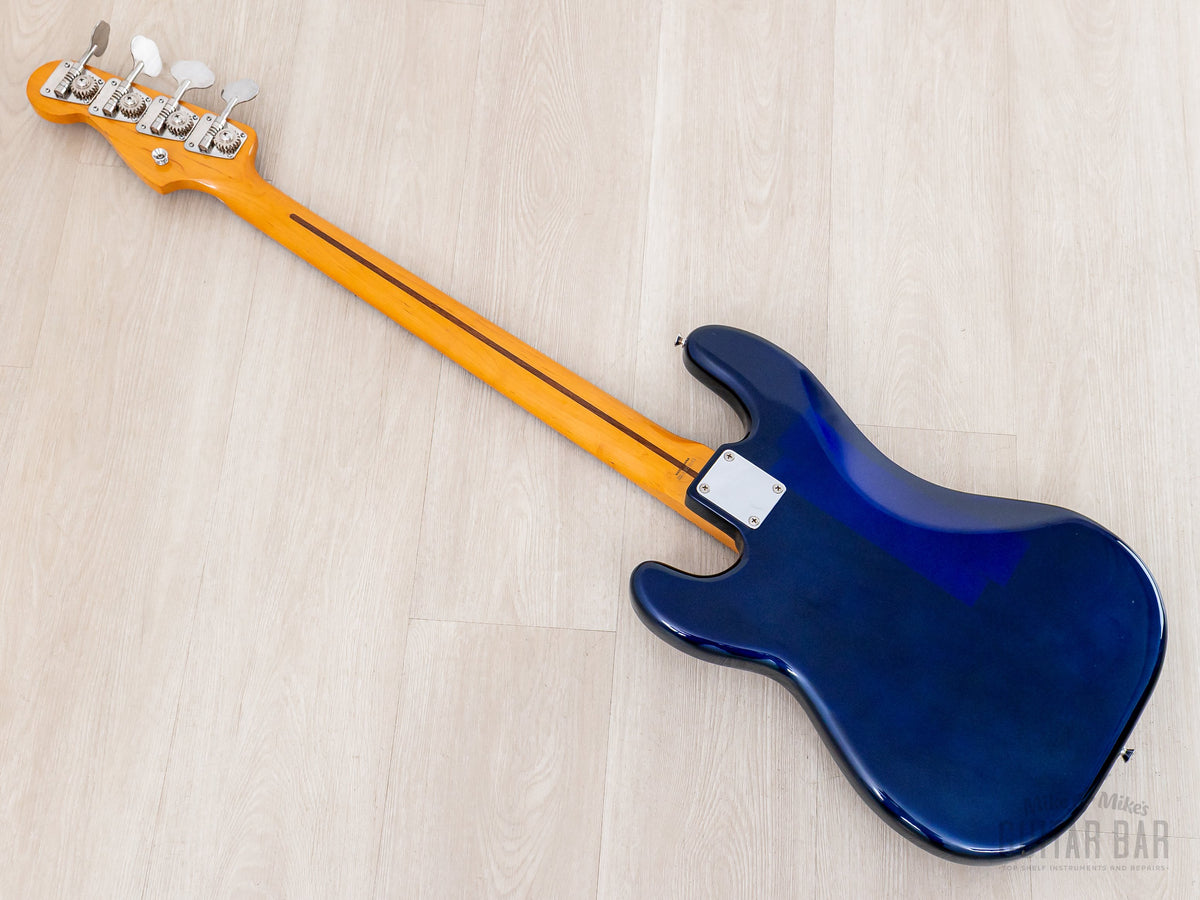 Back diagonal view showing maple neck and body back
