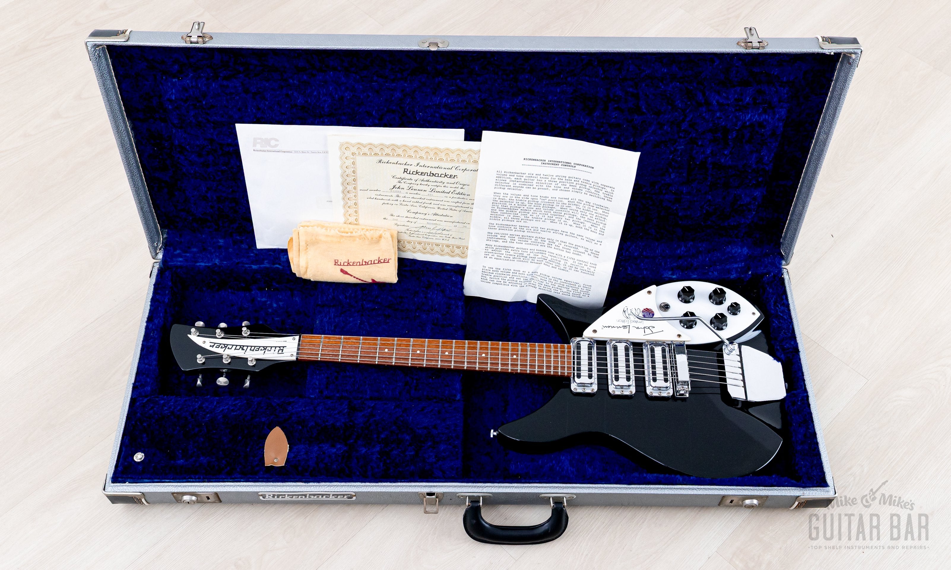 1990 Rickenbacker 325JL John Lennon Limited Edition Jetglo w/ Case & C
