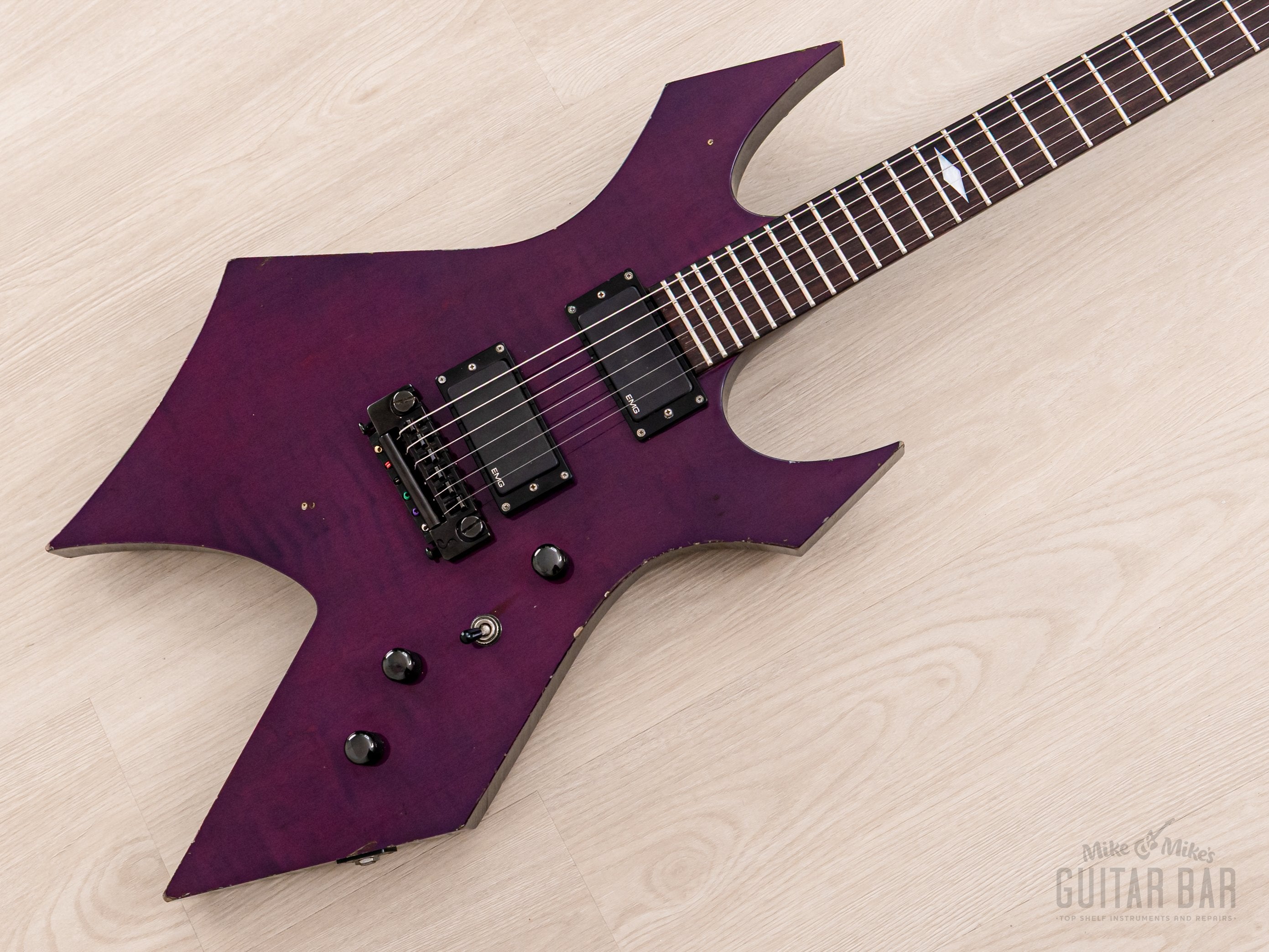 2001 B.C. Rich “Japan Monster” Warlock Trans Purple Set Neck w/ EMG