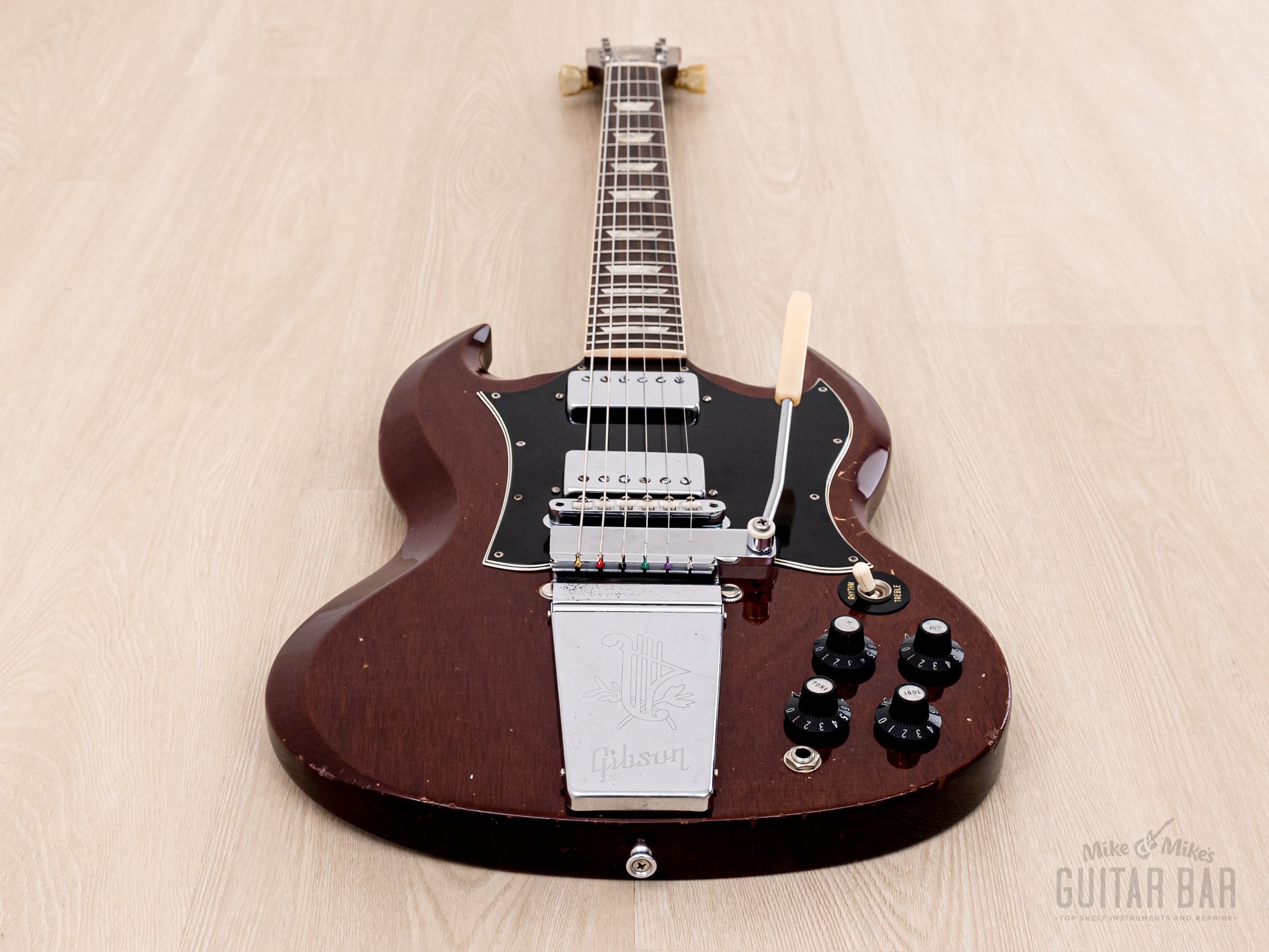 1969 GIbson SG Standard Vintage Guitar Cherry w/ Maestro Vibrola, Pat # T-Tops, Case