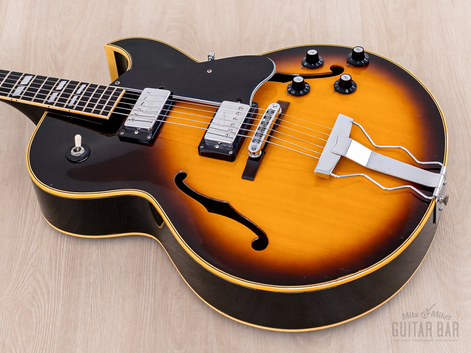 1974 Greco S-55 Vintage Hollowbody Guitar ES-175-Spec Sunburst w/ Embo