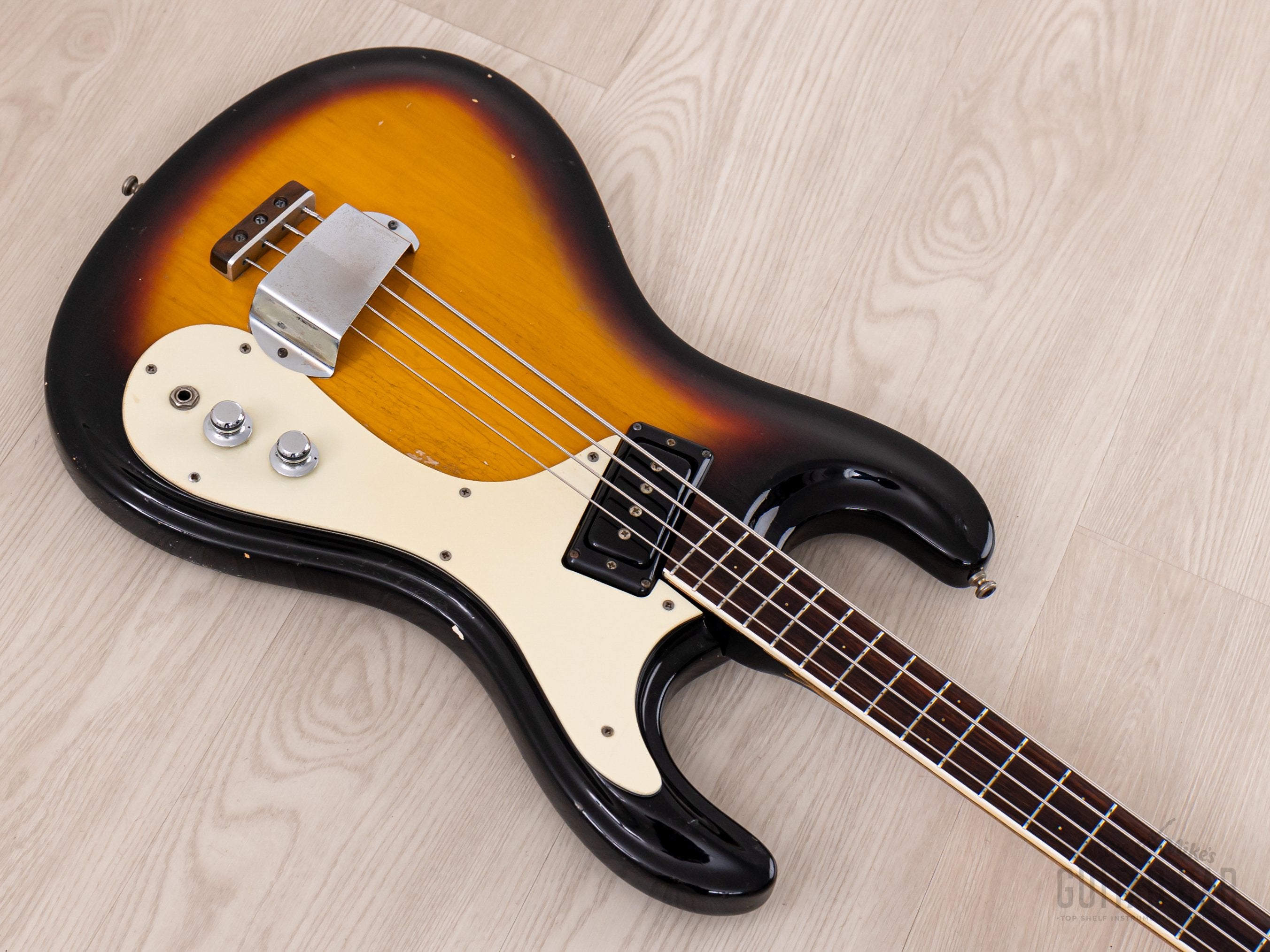 1965 Mosrite Ventures Model Vintage Short Scale Bass Sunburst