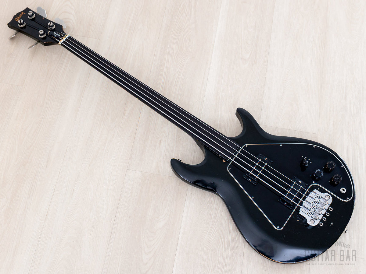 Ripper fretless bass, full-length diagonal front view