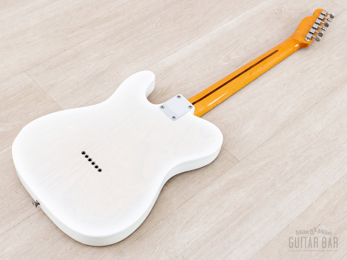 TN90-SPL Thinline Telecaster White Solid Gold back of body angle