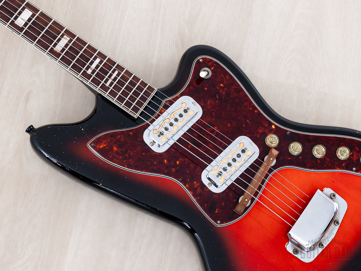 1965 Harmony Holiday Silhouette pickups and bridge, angled