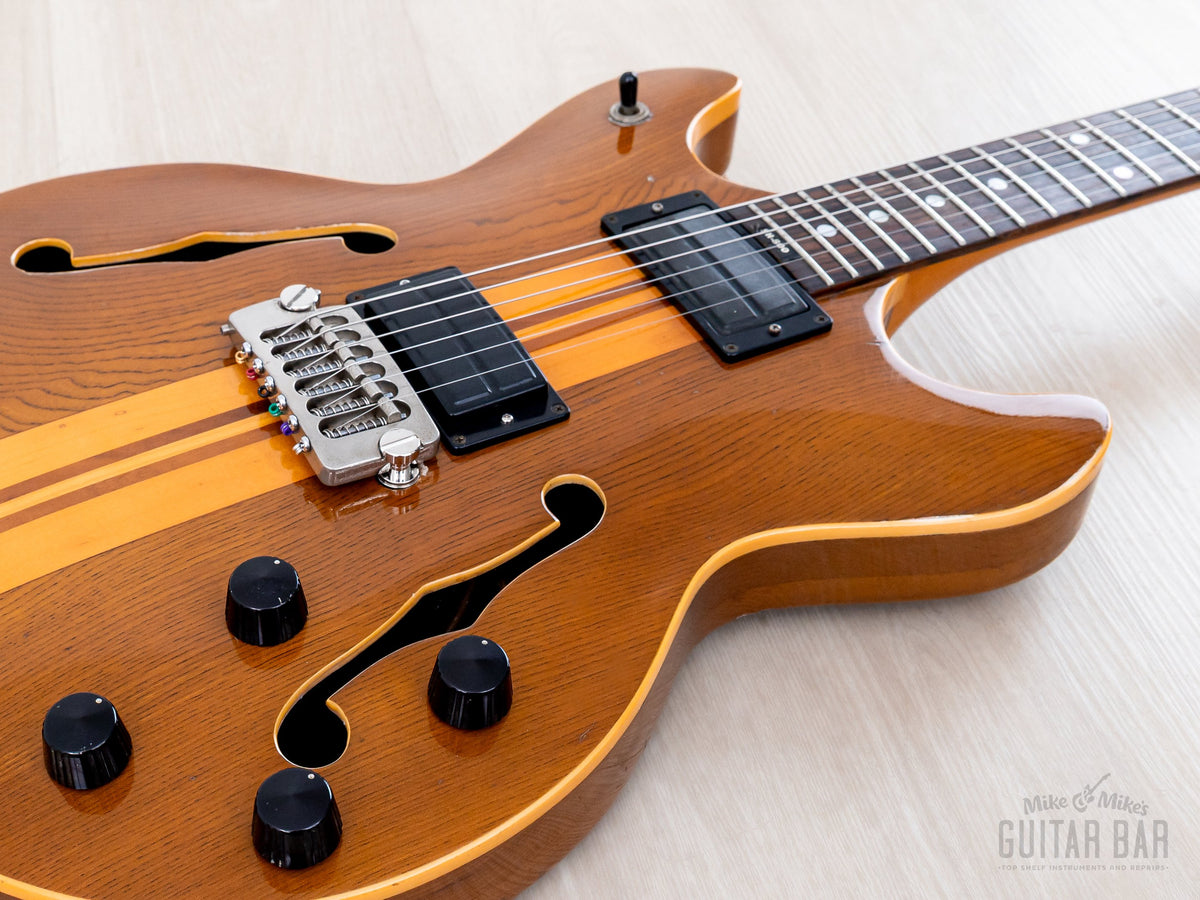 1980 Aria Pro II SH-800 humbuckers and f-holes, angled