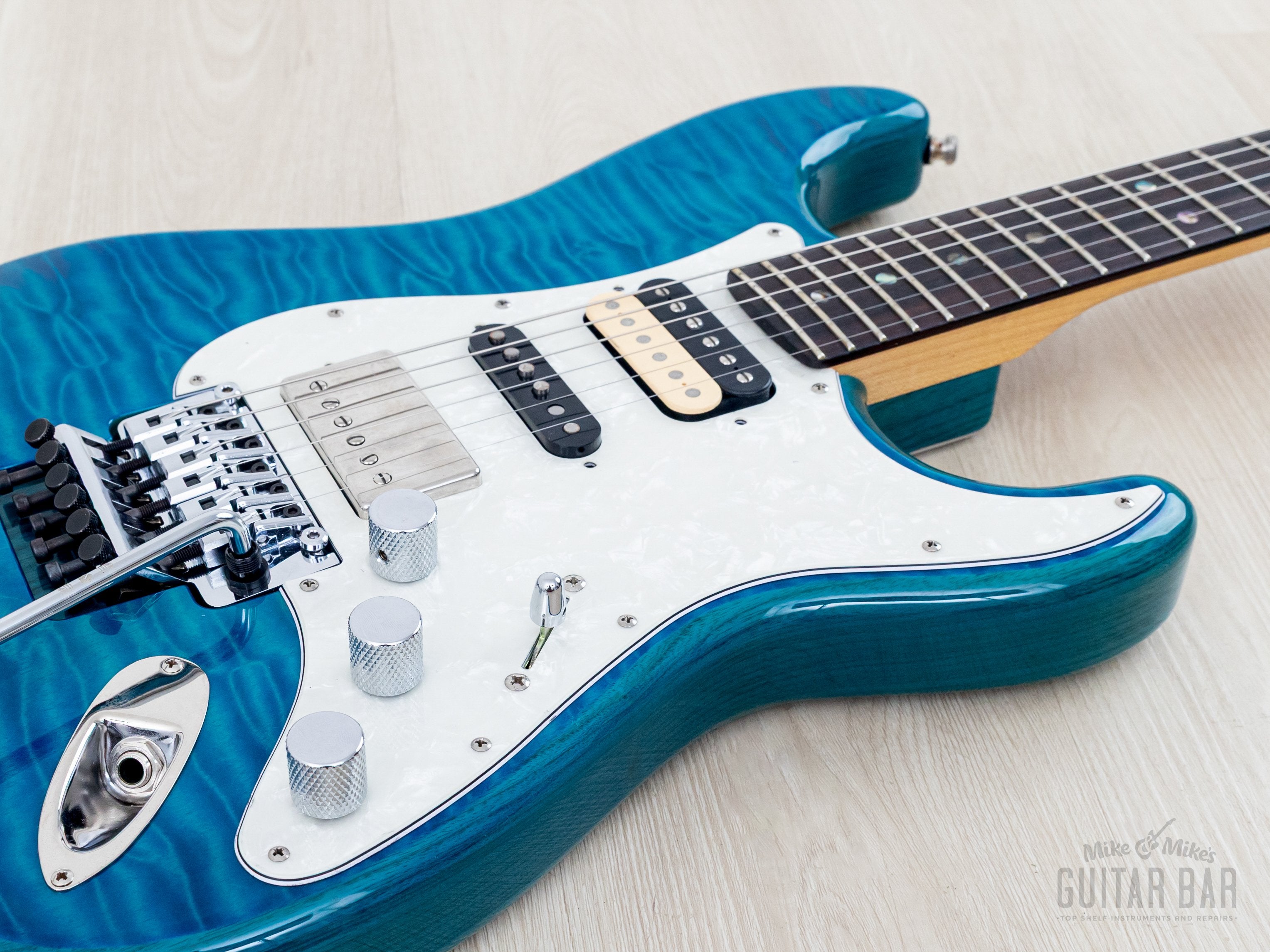 2019 Fender Michiya Haruhata Stratocaster HSH Quilt Top Caribbean Blue