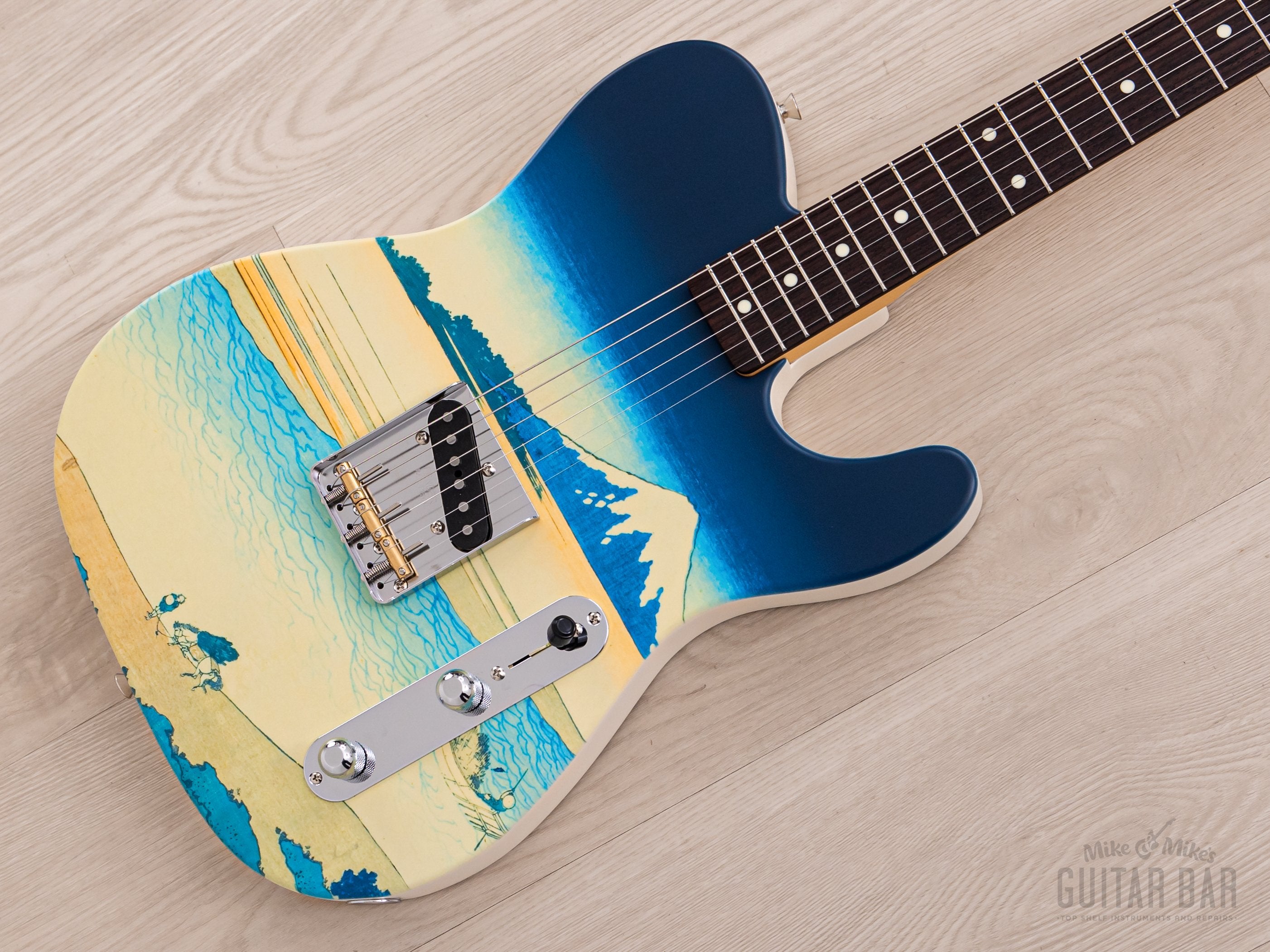 2024 Fender Japan Art Canvas Esquire Katsushika Hokusai Tama River, Mi