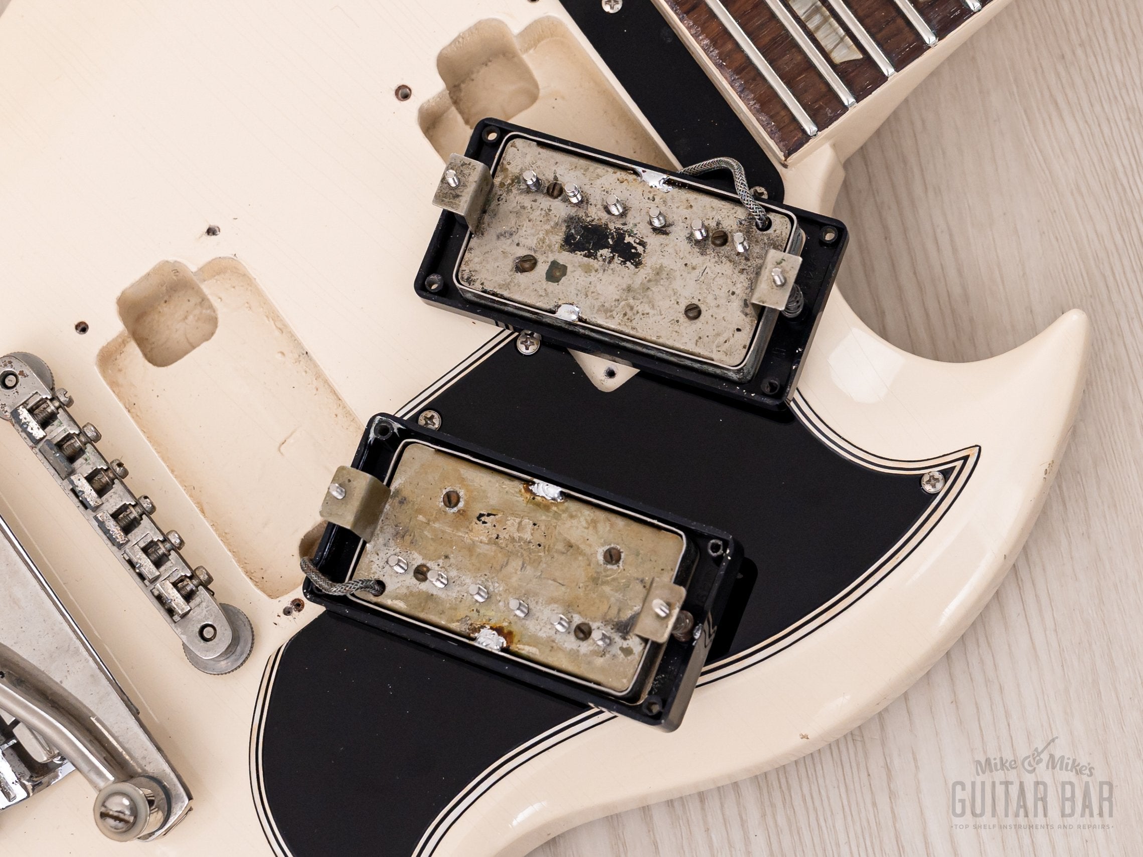 1965 Gibson SG Standard Vintage Guitar Polaris White w/ Pat # Pickups, Nickel Parts, 1 11/16