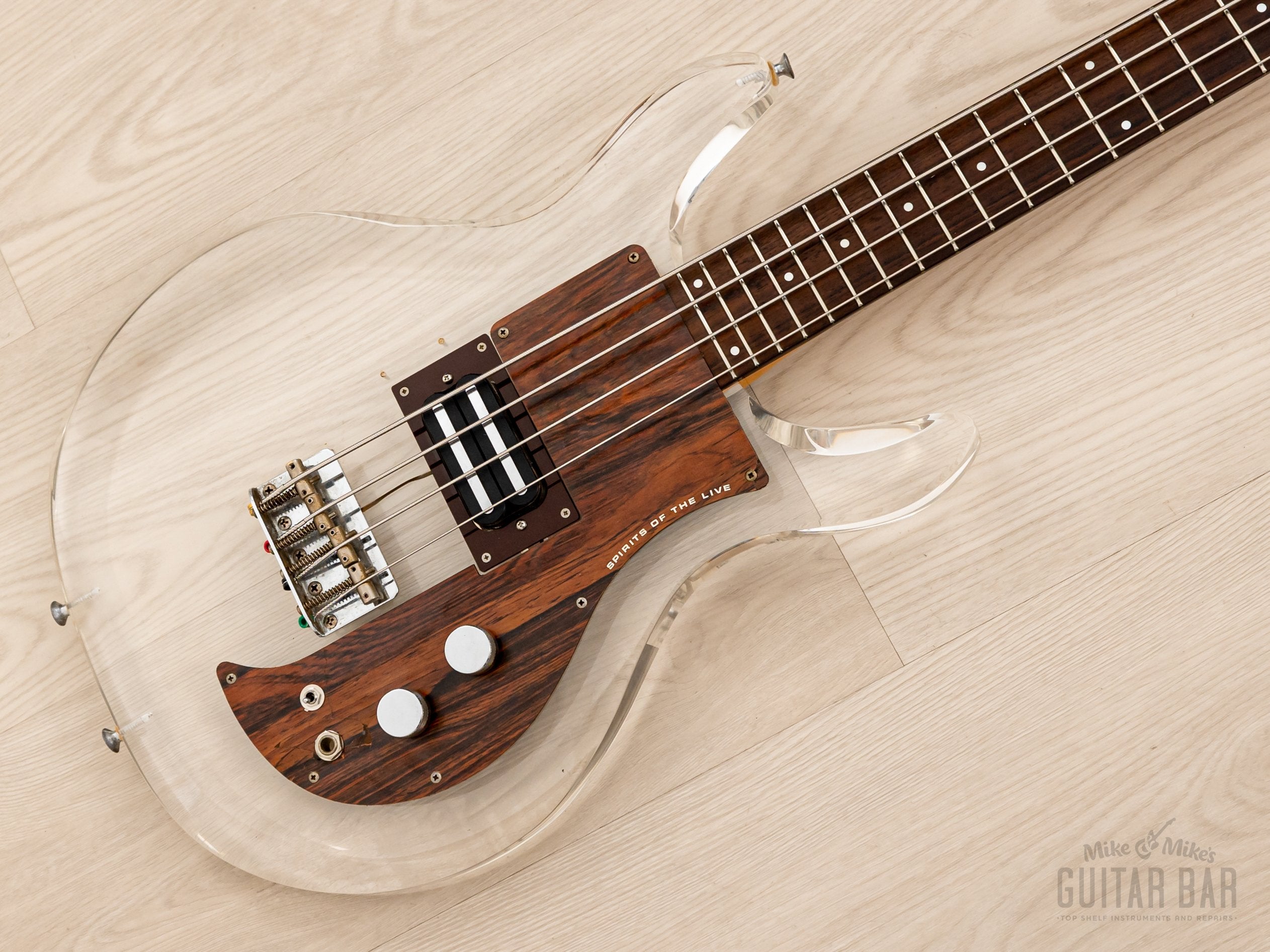 1990 Greco APB-1000 Dan Armstrong-Style Vintage Lucite Short Scale Bass Guitar, Japan Fujigen