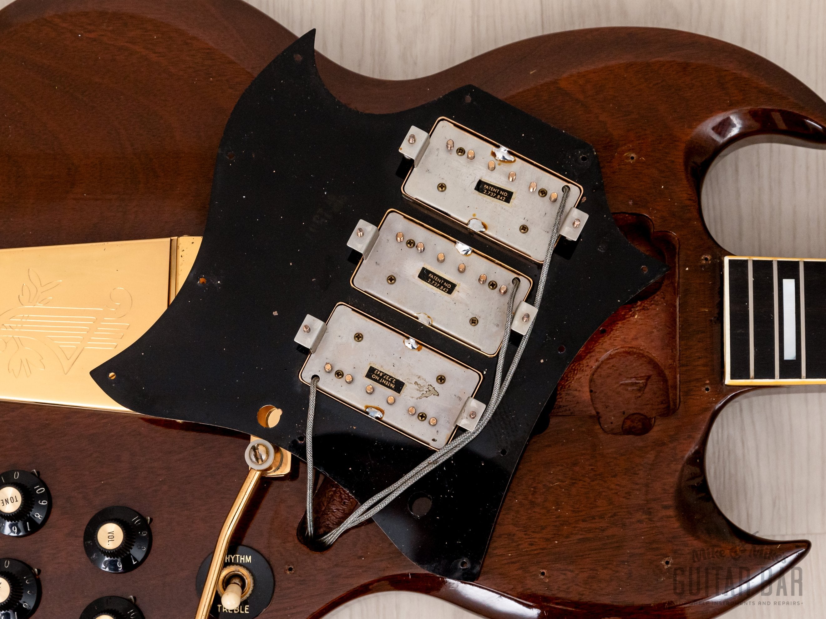 1969 Gibson SG Custom Vintage Guitar Walnut, 100% Original w/ Pat # T-Tops & Case, Jim Root-Owned