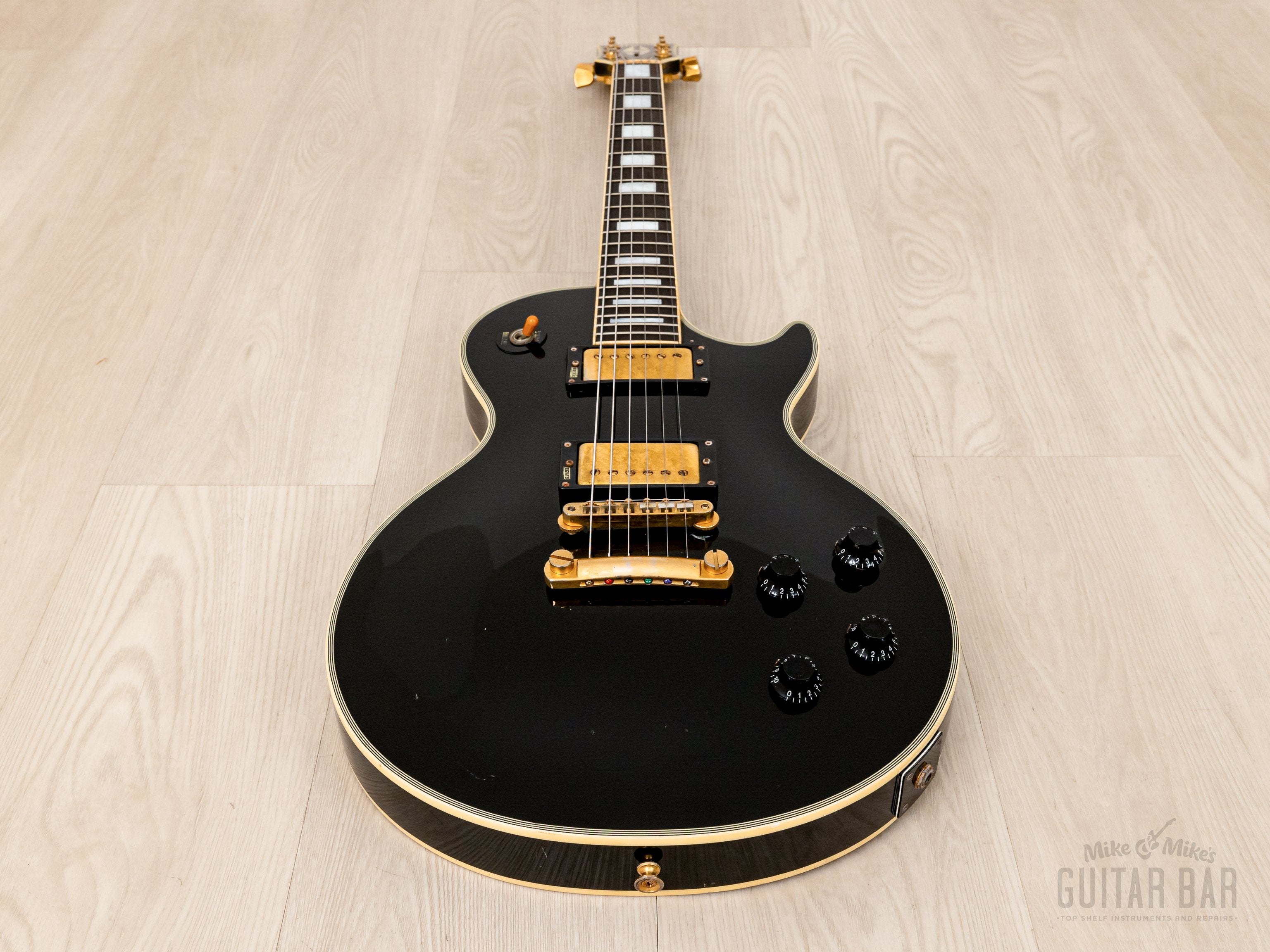 1990s Burny RLC-70 Custom Black Beauty Vintage Guitar w/ VH1 PAFs, Japan Fernandes
