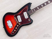 1965 Harmony Holiday Silhouette red sunburst body with tortoise pickguard, angled view