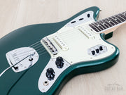 2026 Fender Traditional II 60s Jaguar Sherwood Green, body close-up, controls