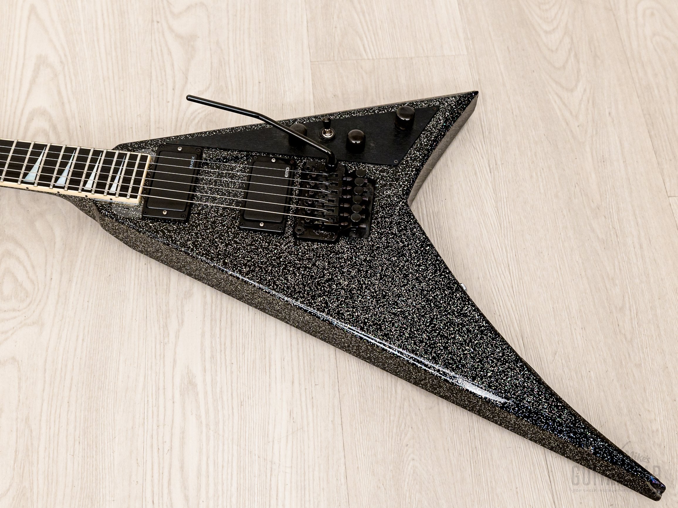1994 Jackson USA Randy Rhoads RR1 Flying V Holoflake w/ EMG, Case