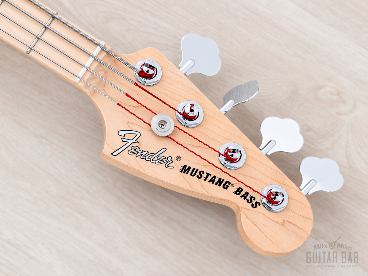 Headstock front with Fender Mustang Bass decal