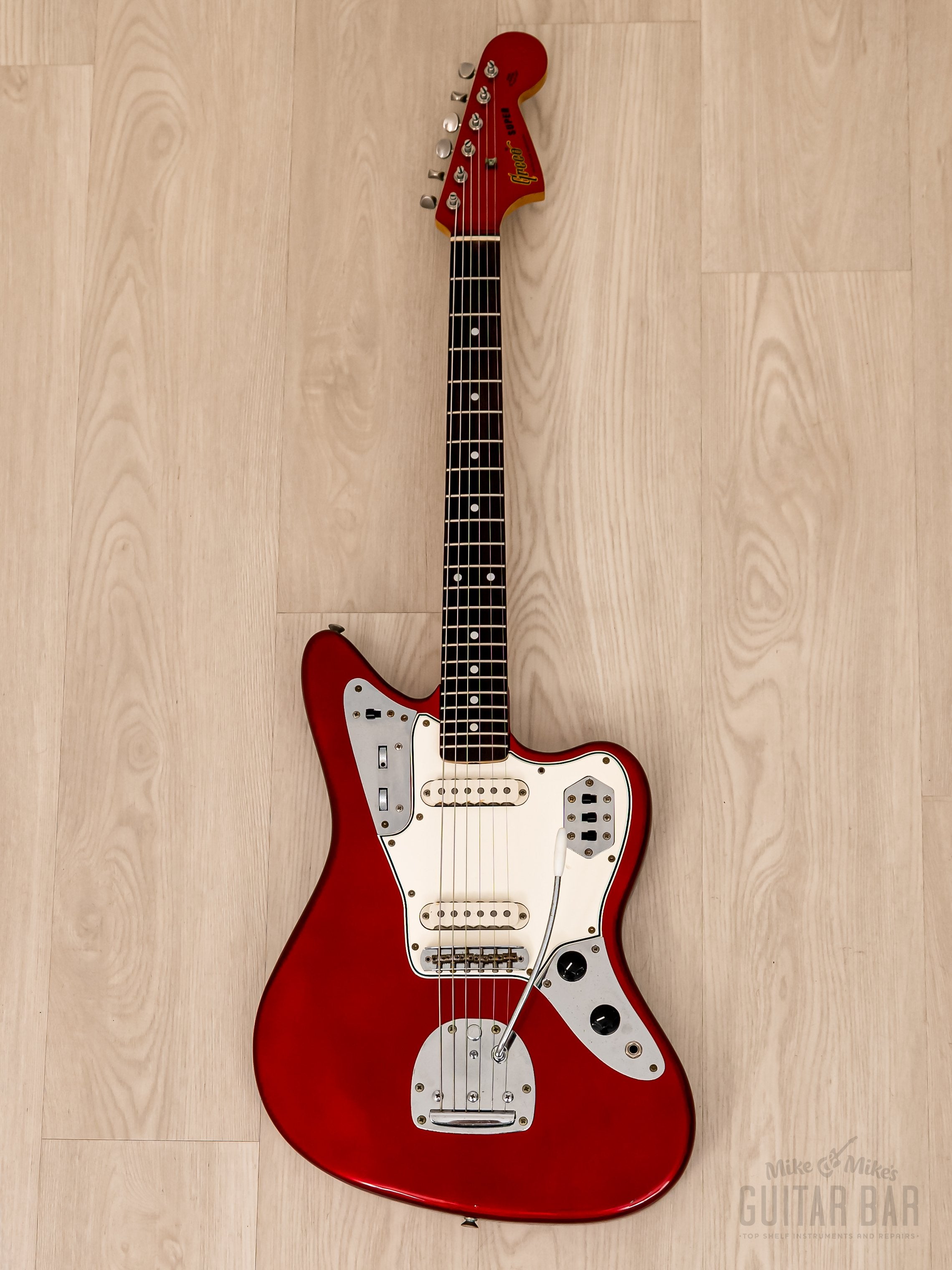 1980 Greco Super Real JG700 Jaguar Vintage Guitar Candy Apple Red Ash, Pre-JV Japan Fujigen