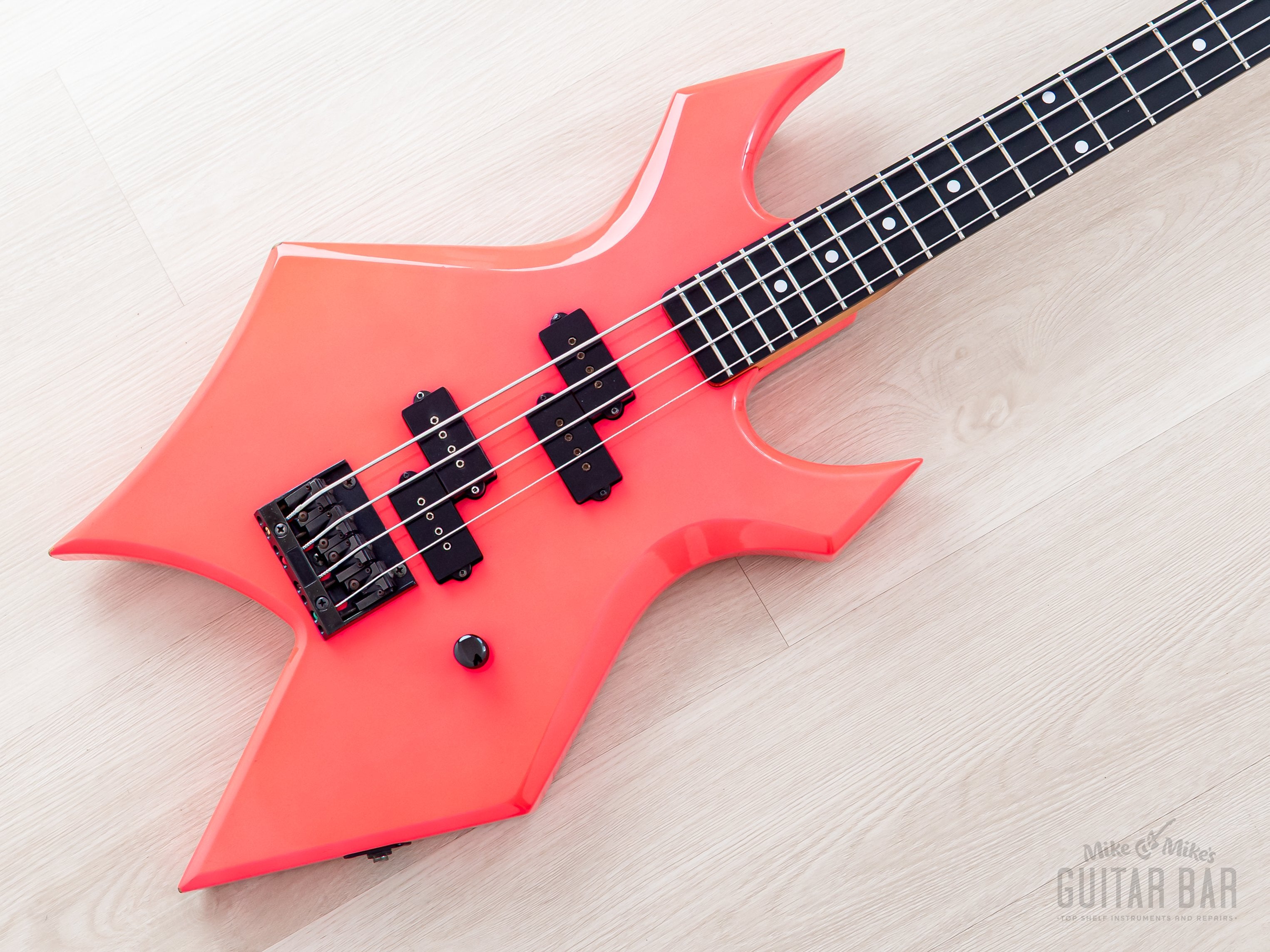 1988 BC Rich Warlock Bass NJ Series II Vintage Double P Fluorescent Pi