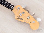 2023 Fender Traditional '60s Jazz Bass Aged Sherwood Green Metallic, headstock front with Fender logo
