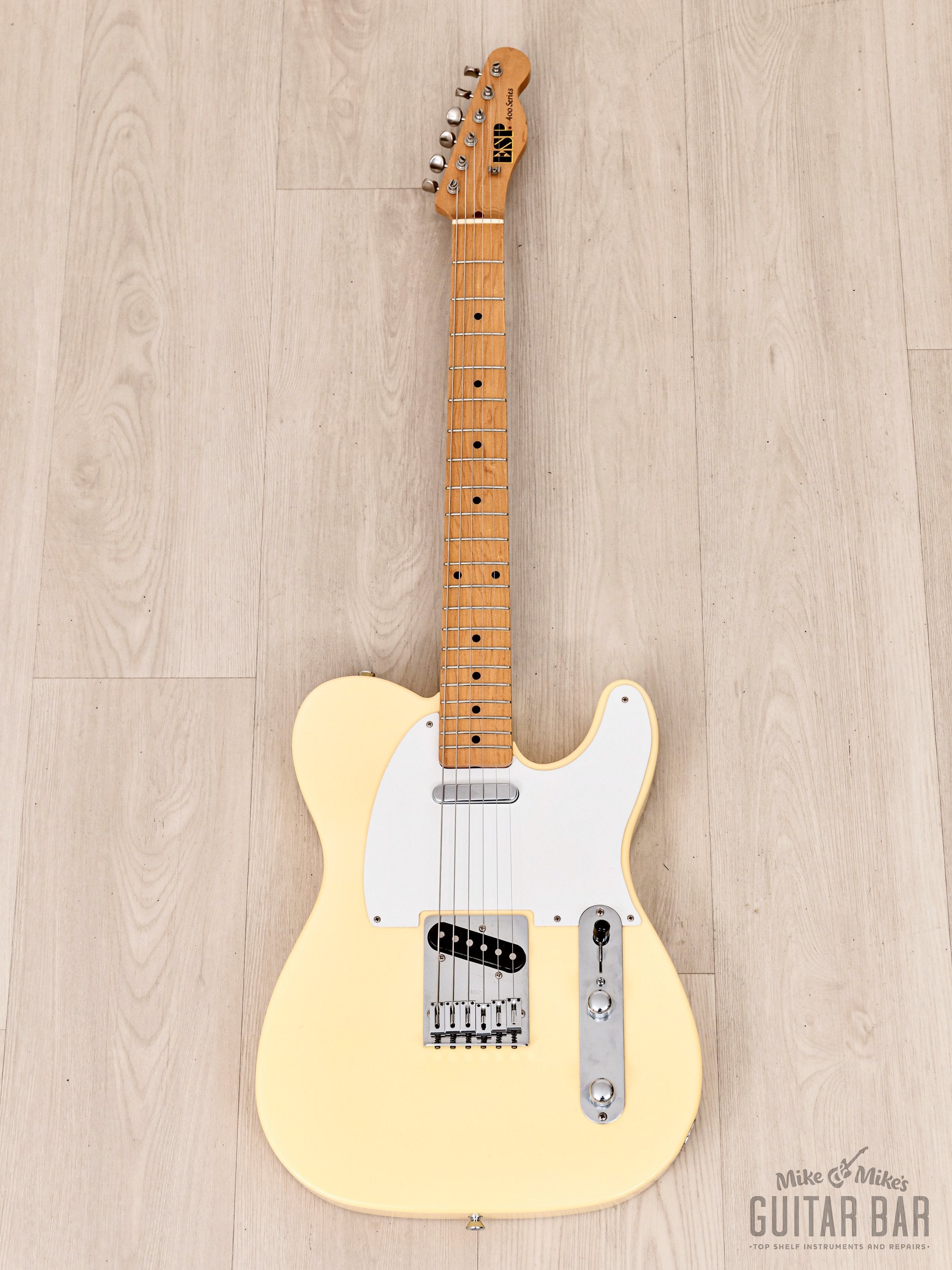 1988 ESP 400 Series Model T-454 T-Style Vintage Guitar Olympic White, Near-Mint w/ Case