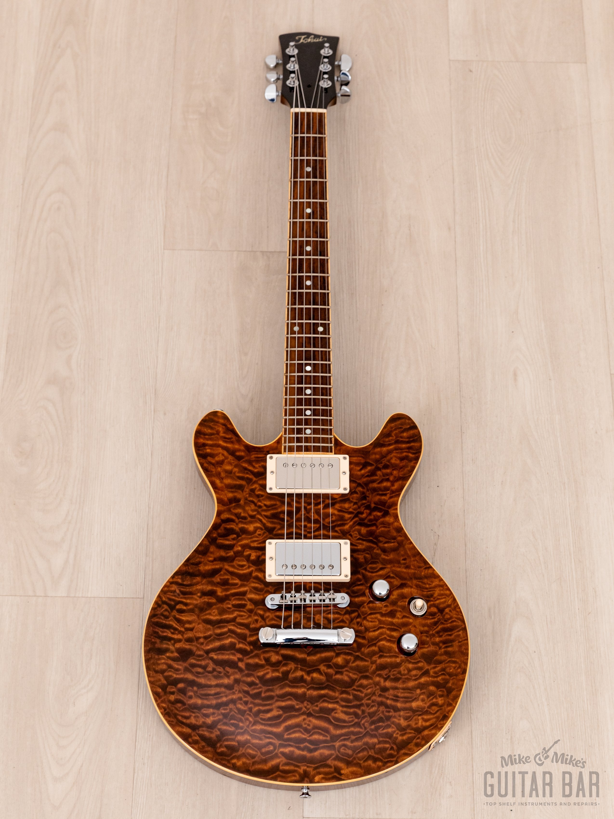 2004 Tokai Love Rock II Double Cutaway Quilt Top Walnut w/ Seymour Duncan, Japan