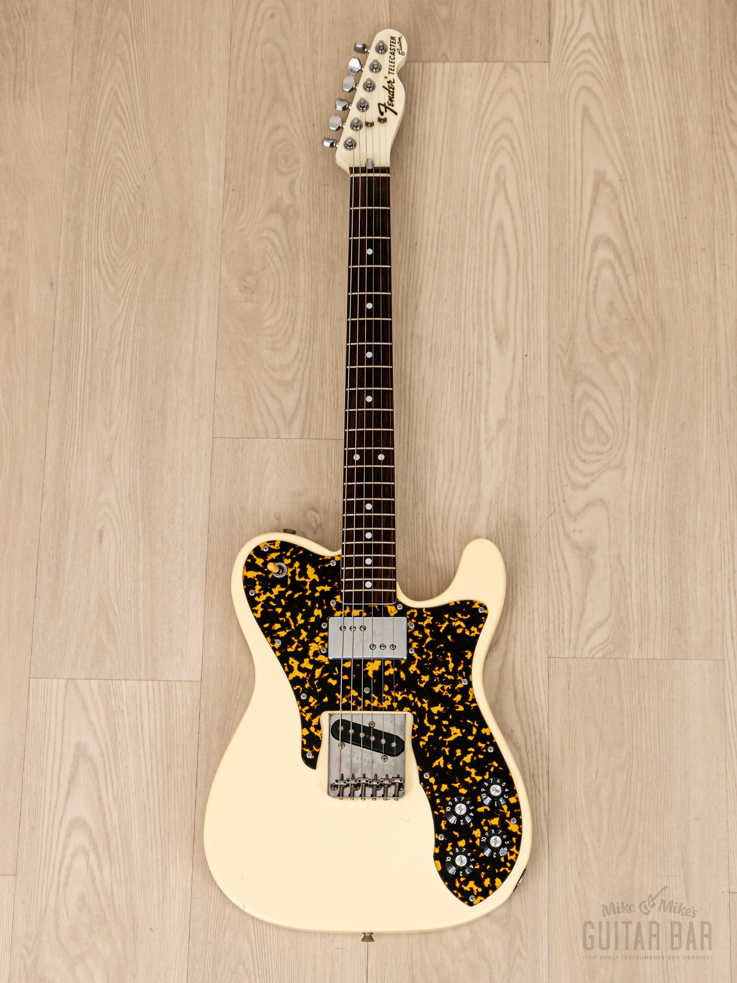 1990 Fender Order Made Telecaster Custom TC72 White, Non-Catalog w/ Leopard Guard, Japan MIJ Fujigen