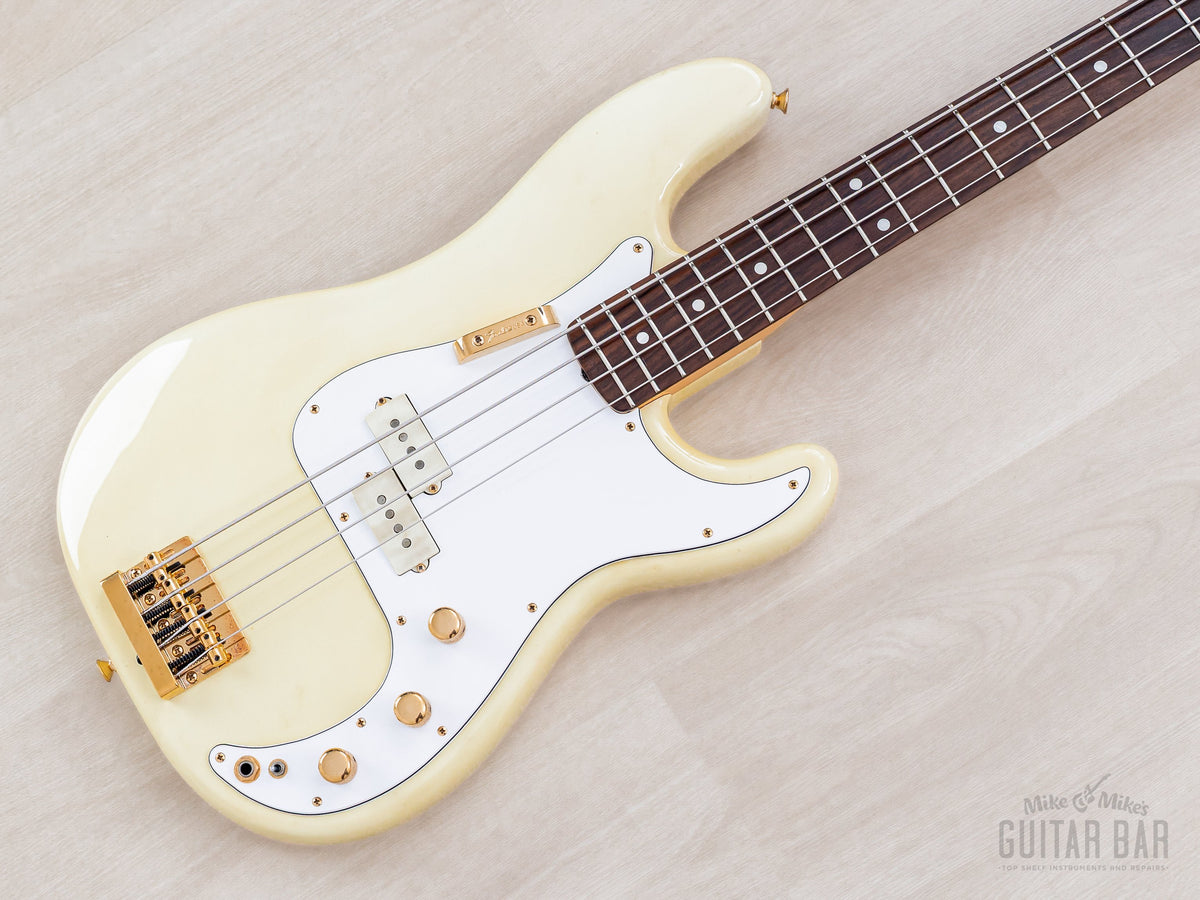 1982 Fender Precision Special Bass Olympic White, angled body and neck