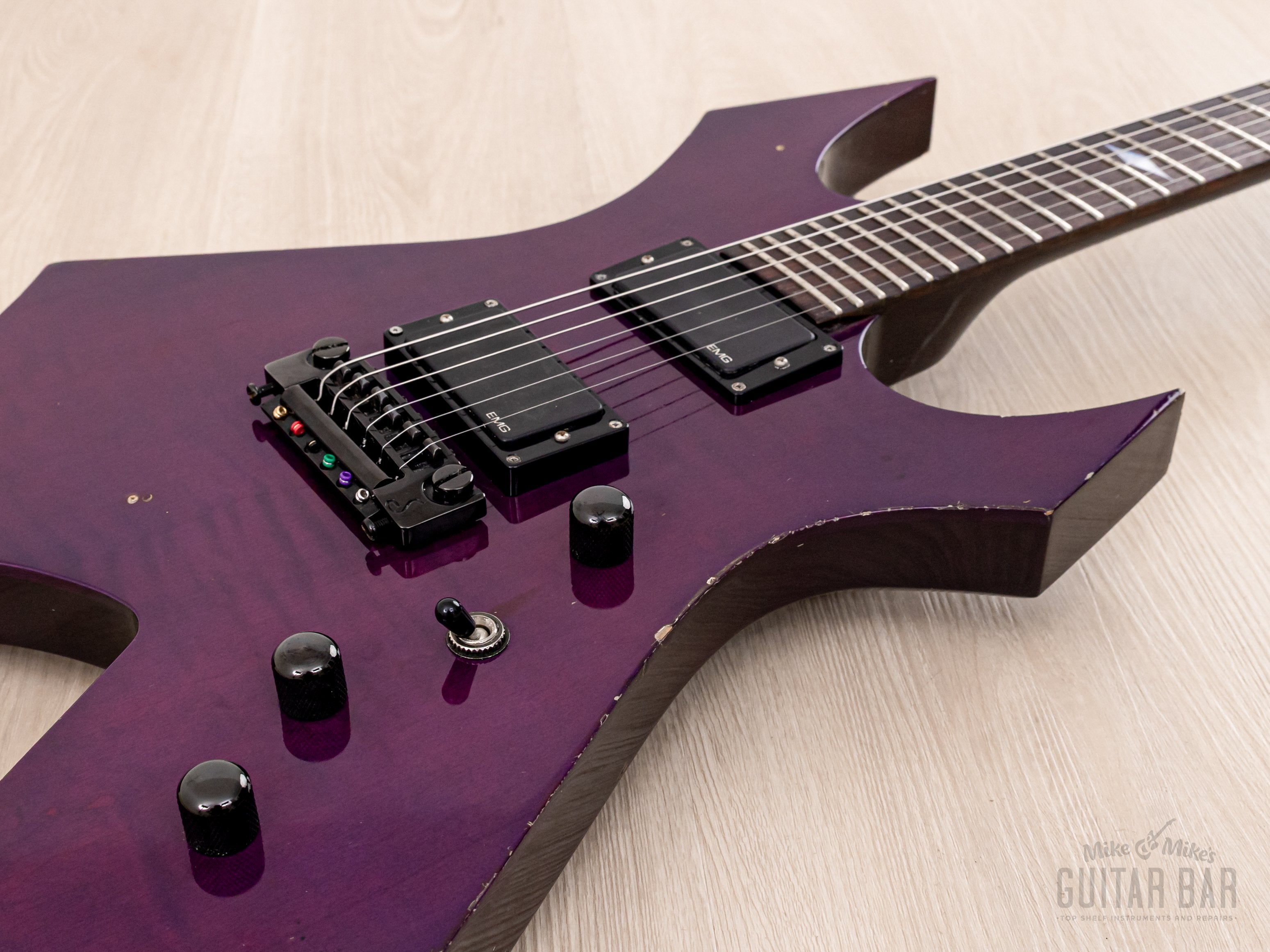 2001 B.C. Rich “Japan Monster” Warlock Trans Purple Set Neck w/ EMG