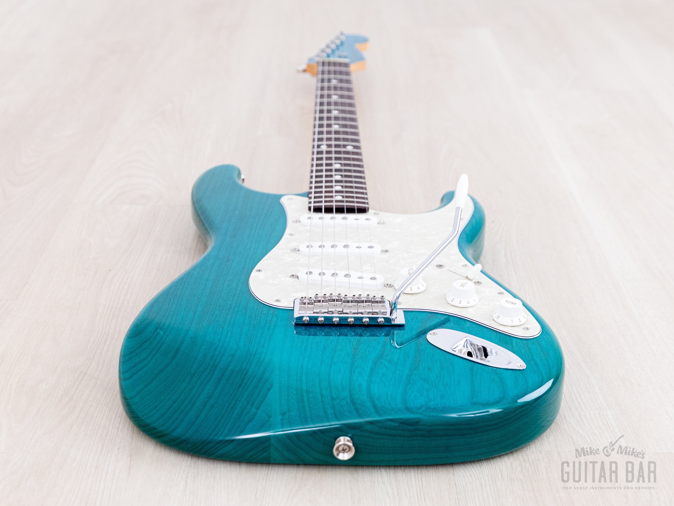 2012 Fender '62 Stratocaster ST62/ASH/MH Transparent Blue + Headstock