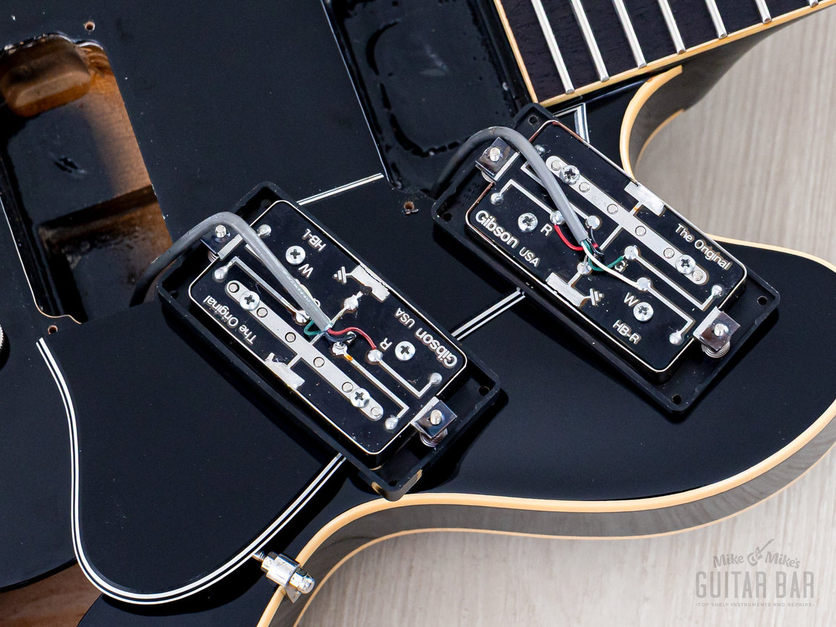 1989 Orville ES-335 Bill Lawrence circuit board pickups lifted from the body