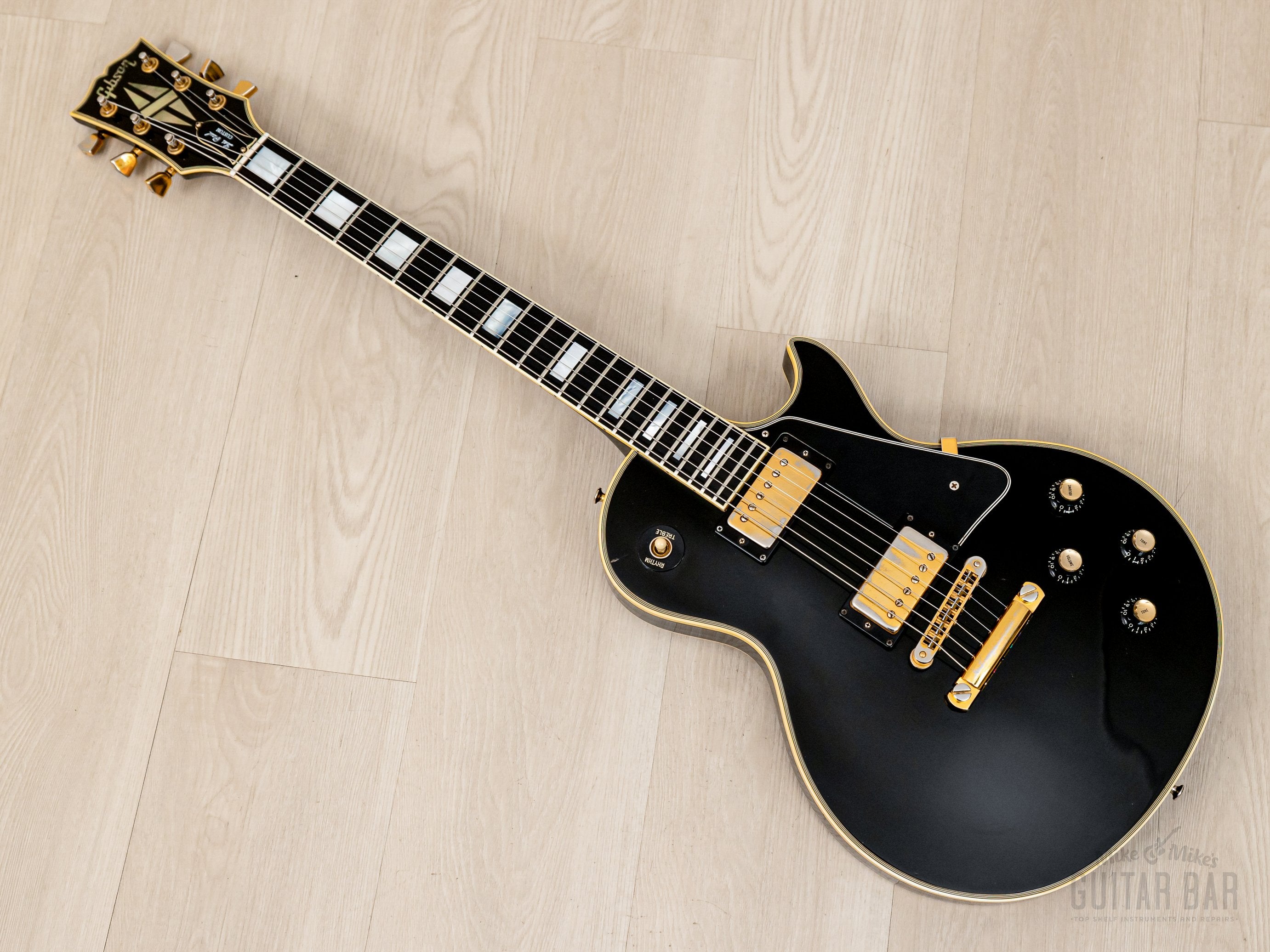 1976 Gibson Les Paul Custom Black Beauty Vintage Electric Guitar w/ T Tops, Case
