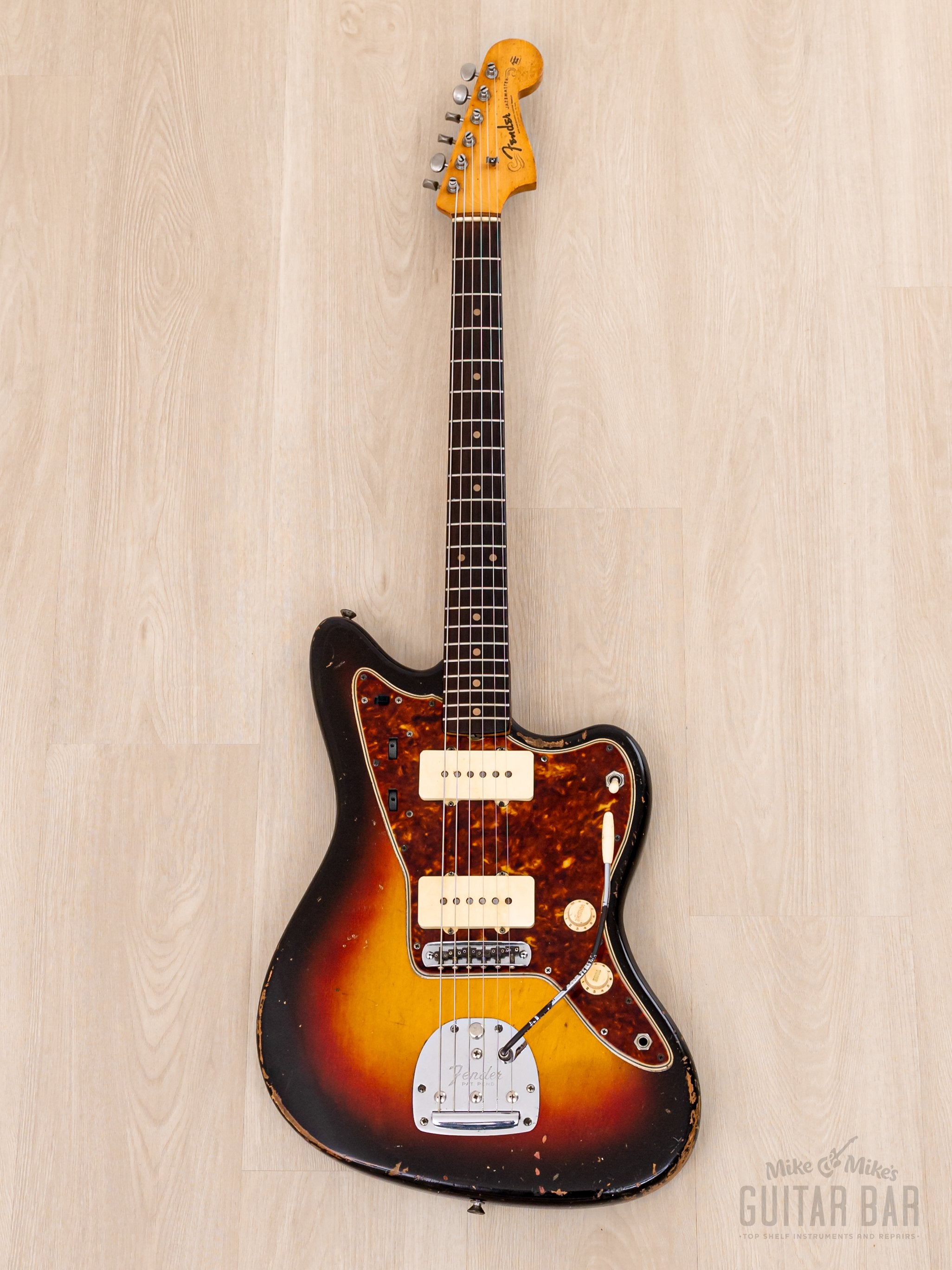 1961 Fender Jazzmaster Pre-CBS Slab Board Vintage Offset Guitar Sunburst, 100% Original w/ Case