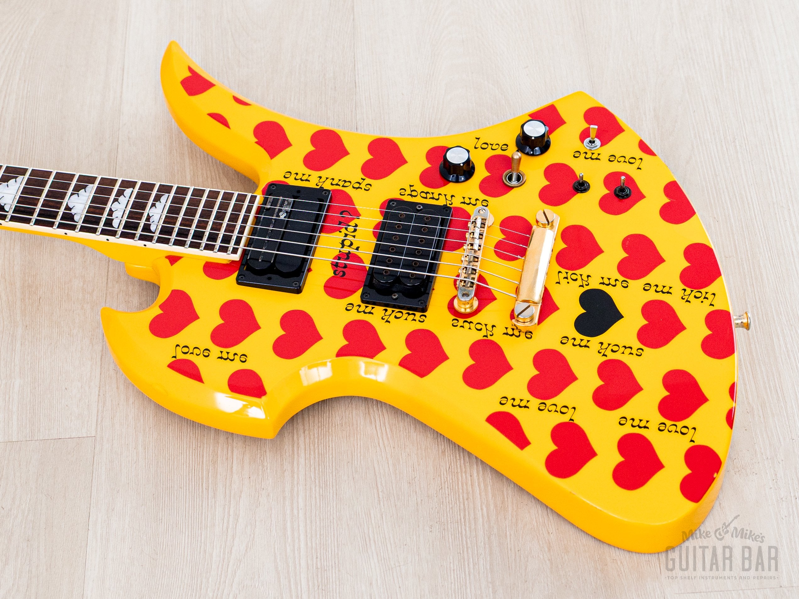 ギター FERNANDES Burny MG-145S HY(Yellow Heart) Burny Mockingbird MG-145S HY Hide X Electric Guitar Yellow Heart w/ Su